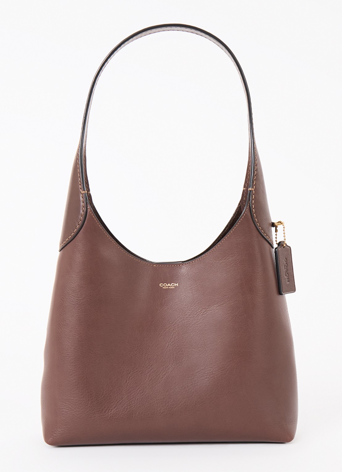 Coach Brooklyn 28 schoudertas van leer - voorkant donkerbruin