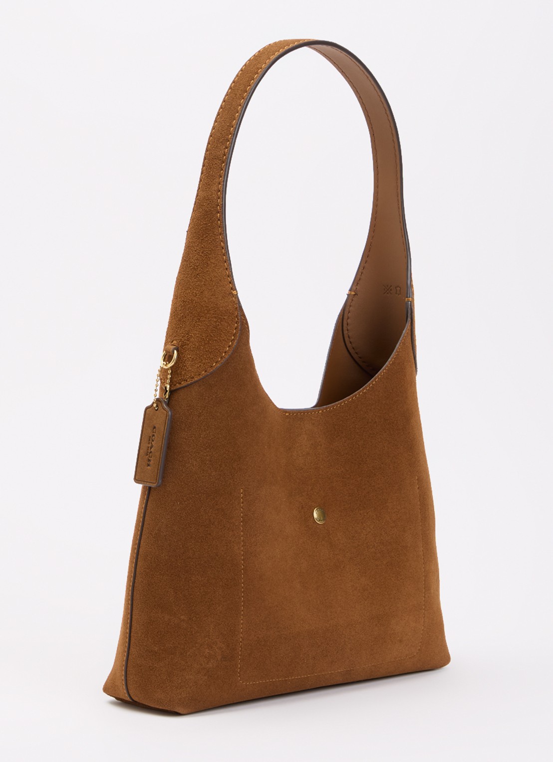 Coach Brooklyn 28 schoudertas van suède - achterkant cognac