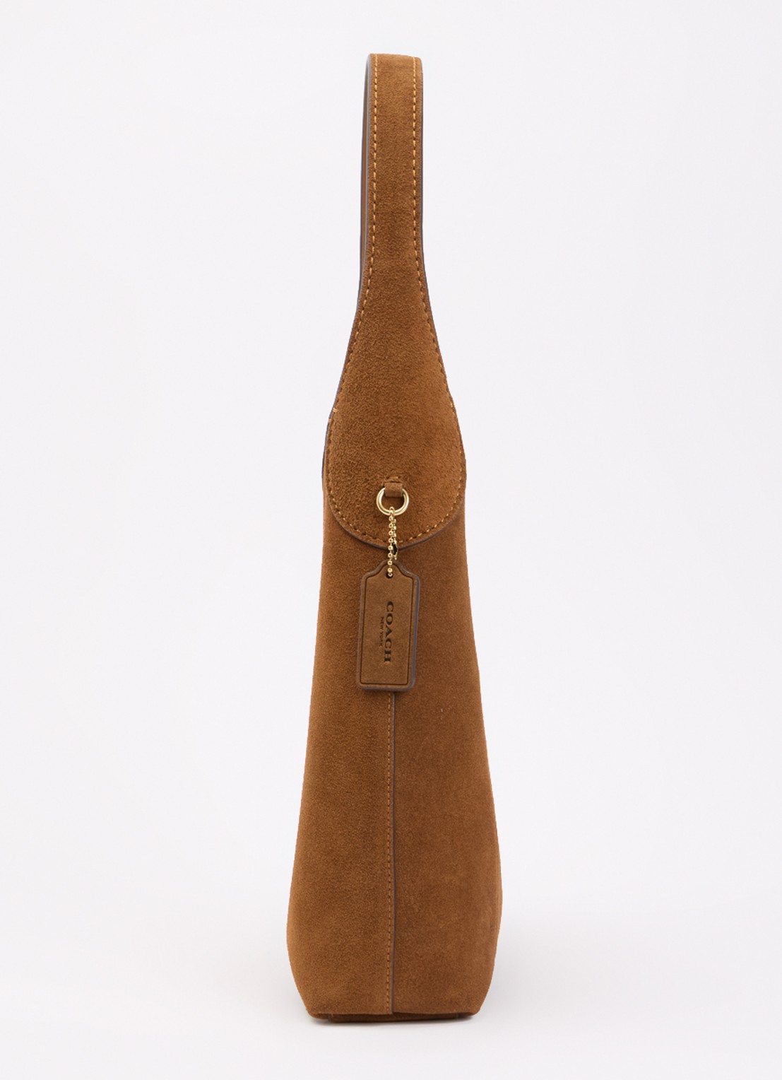 Coach Brooklyn 28 schoudertas van suède - detail 5 cognac