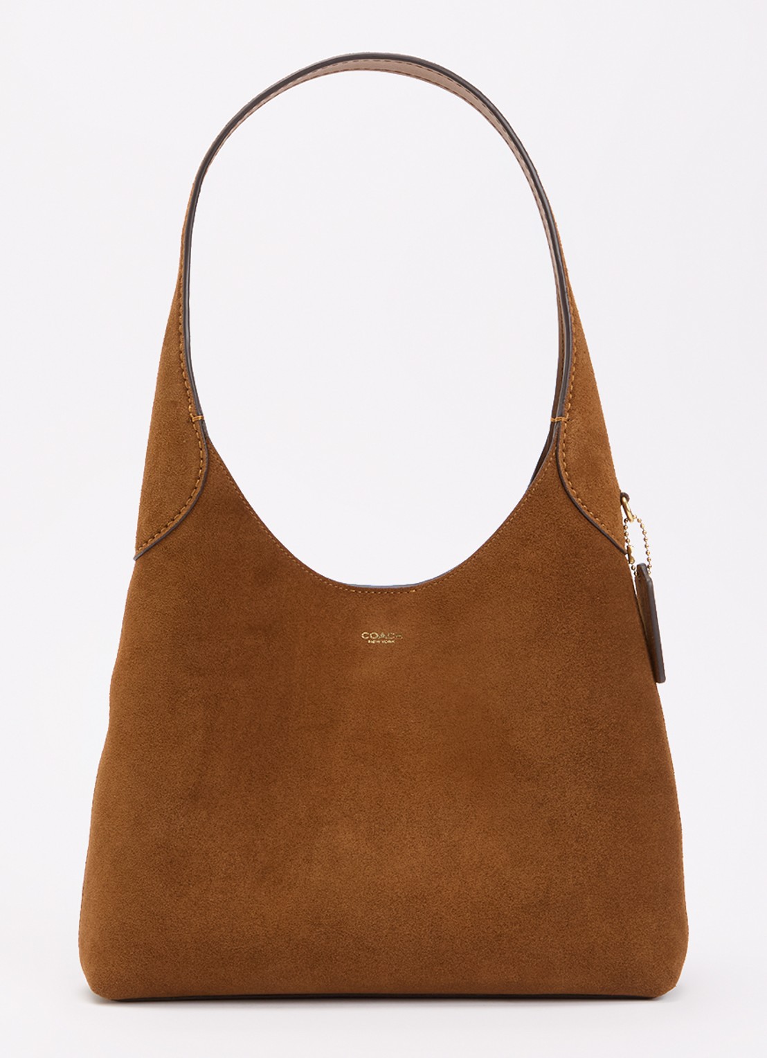 Coach Brooklyn 28 schoudertas van suède - voorkant 2 cognac