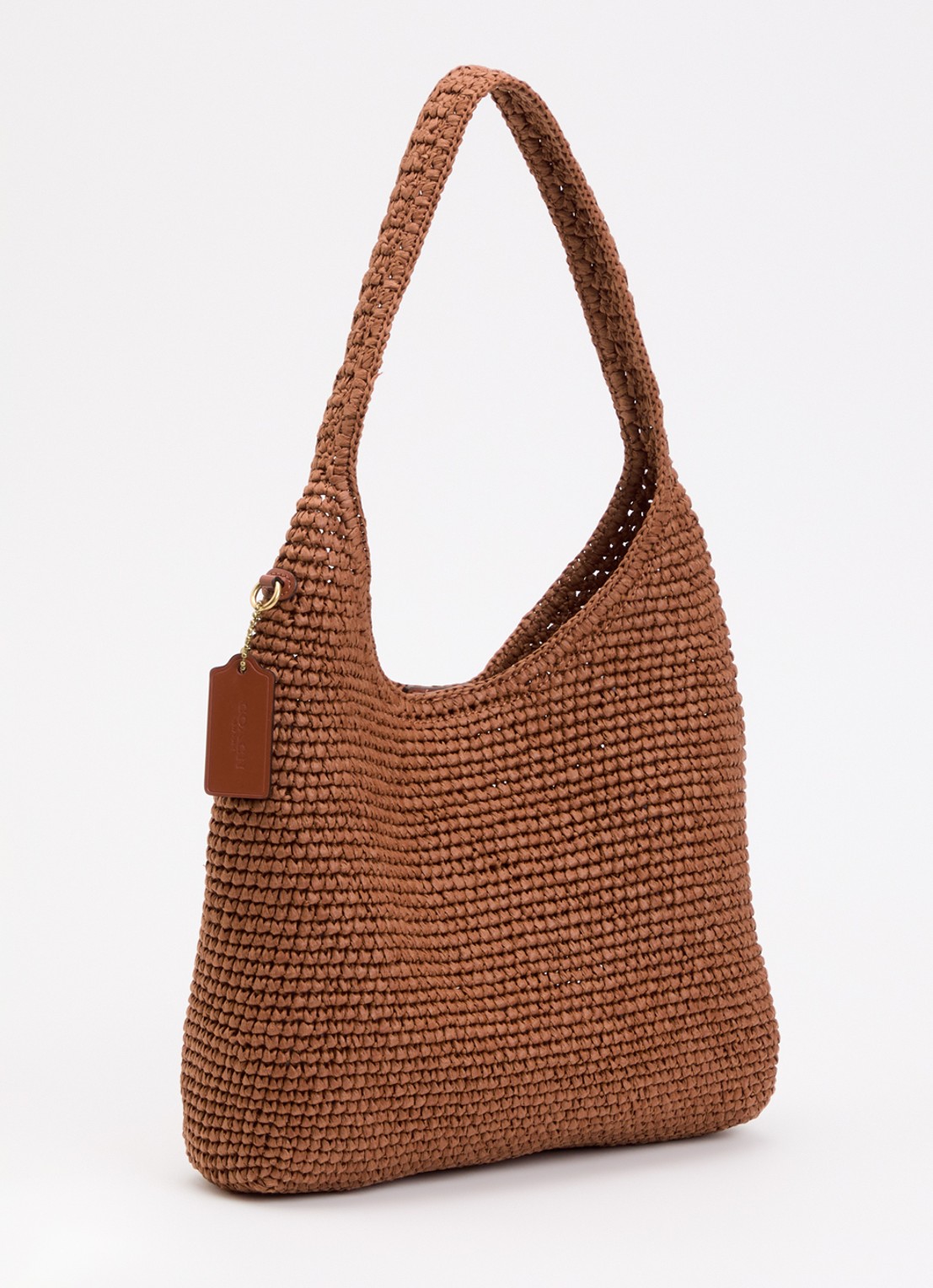 Coach Brooklyn 29 schoudertas van stro met logo  - achterkant 6 steenrood