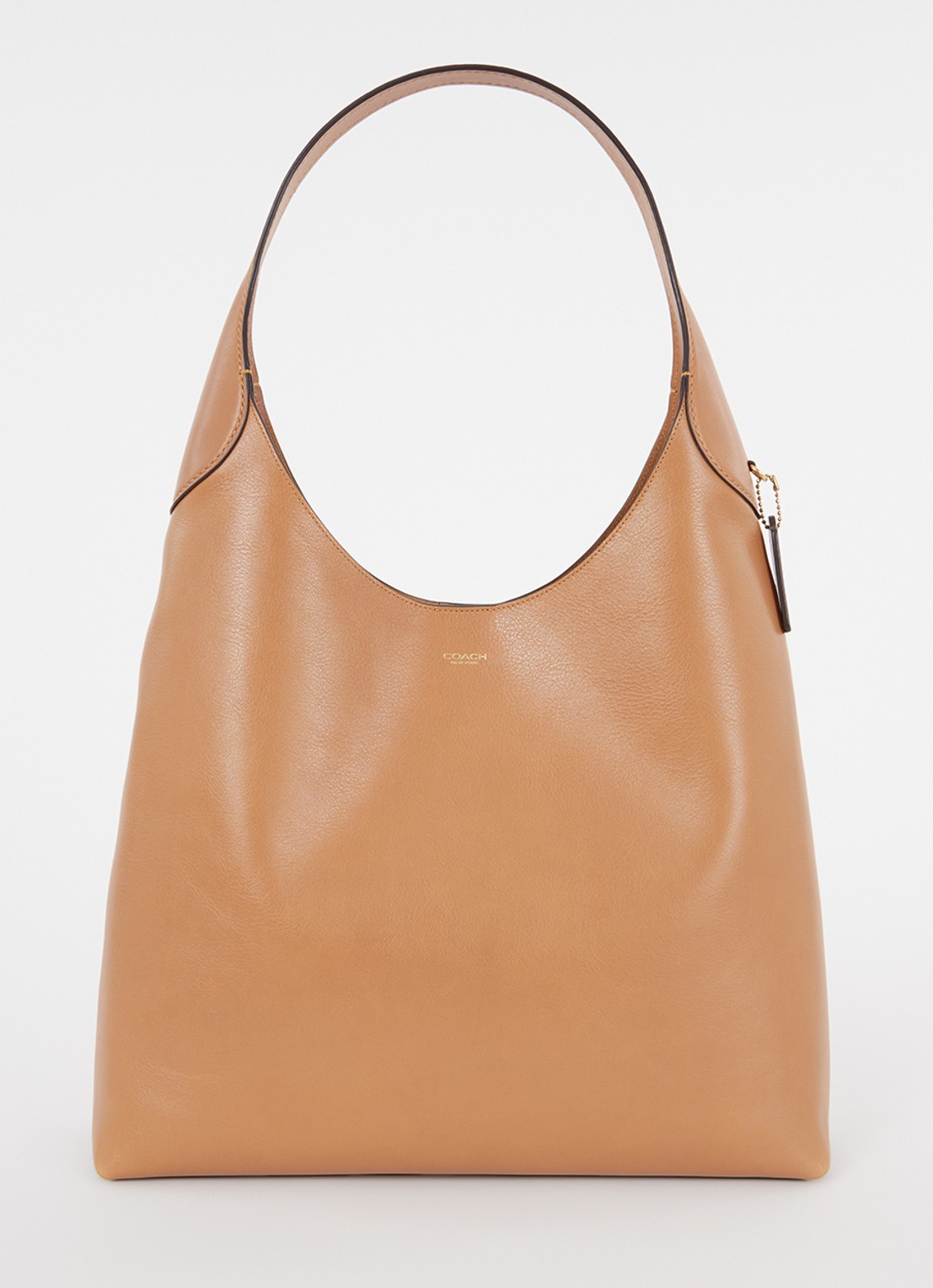 Coach Brooklyn 39 schoudertas van leer met logo - voorkant 4 cognac
