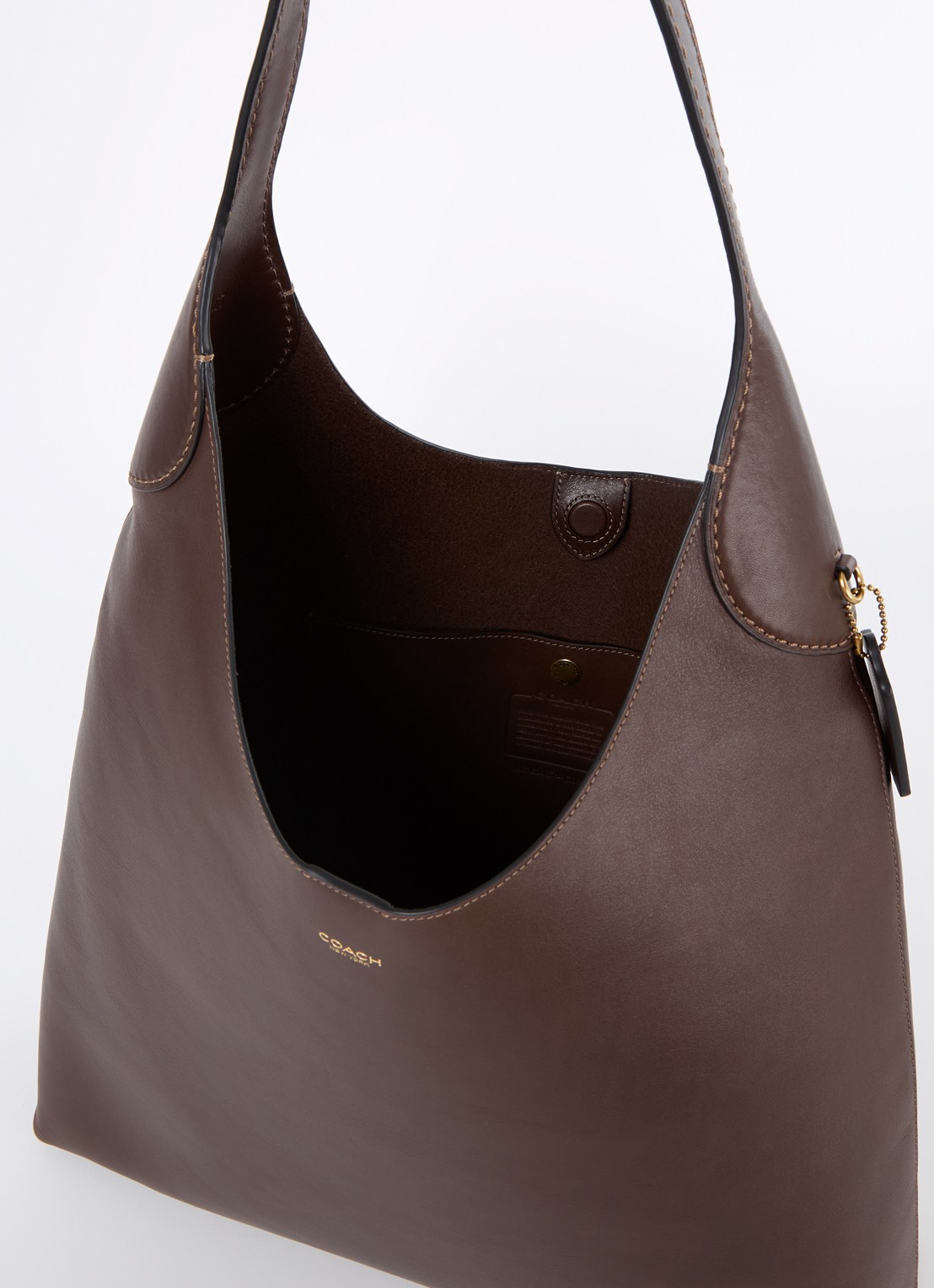 Coach Brooklyn 39 schoudertas van leer - detail donkerbruin