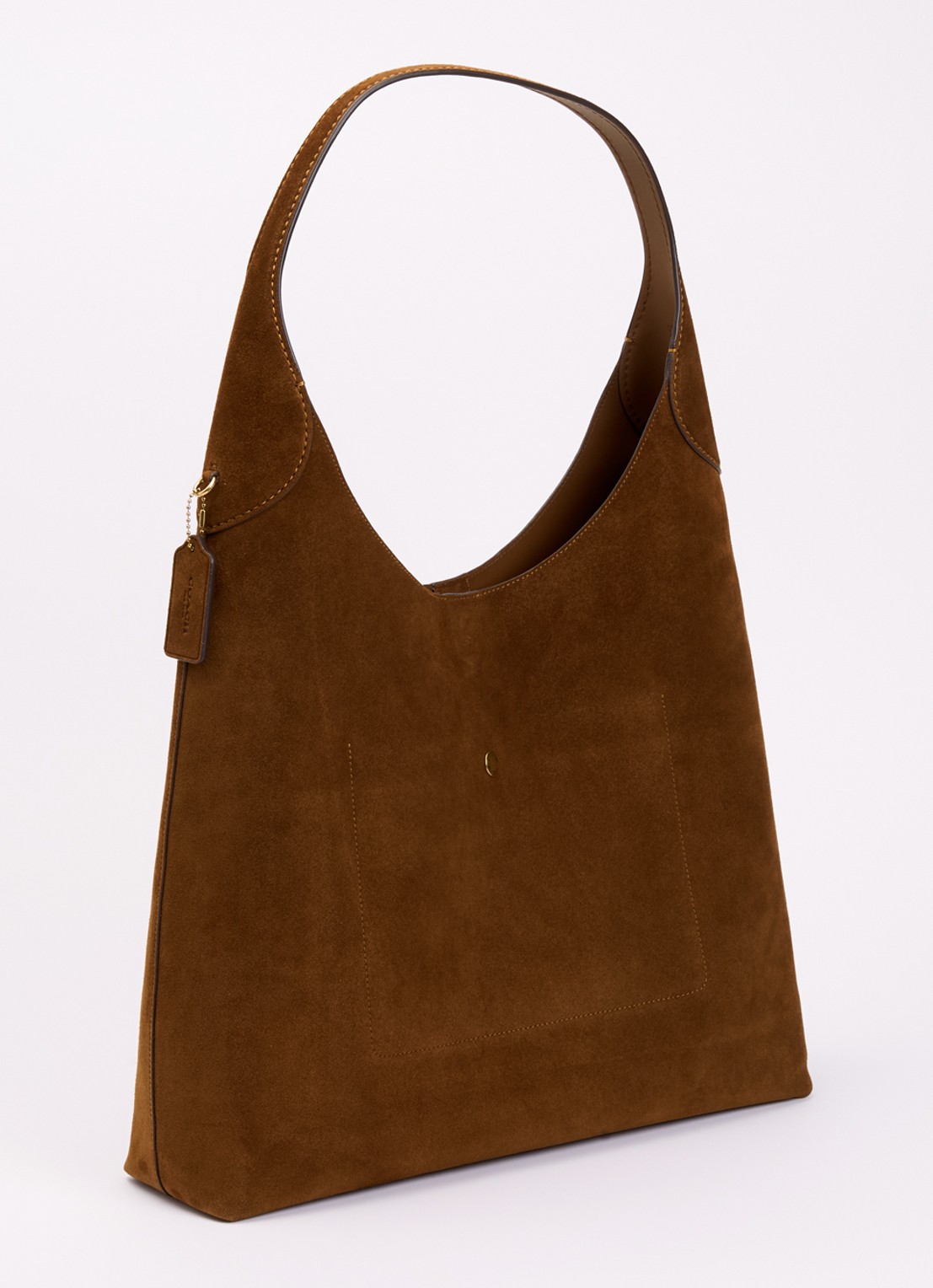 Coach Brooklyn 39 schoudertas van suède - achterkant 4 cognac