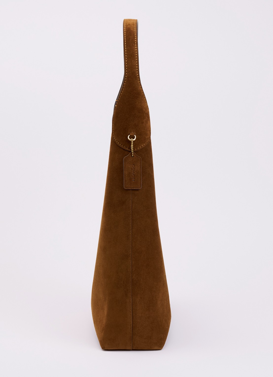 Coach Brooklyn 39 schoudertas van suède - detail 2 cognac