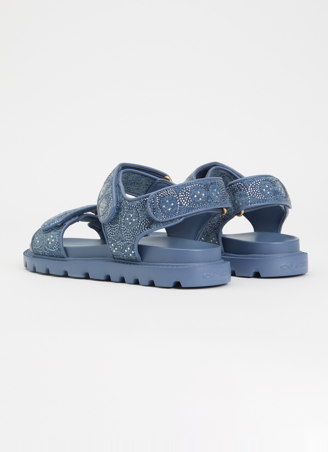 Coach Brynn sandaal van denim met strass - achterkant blauw