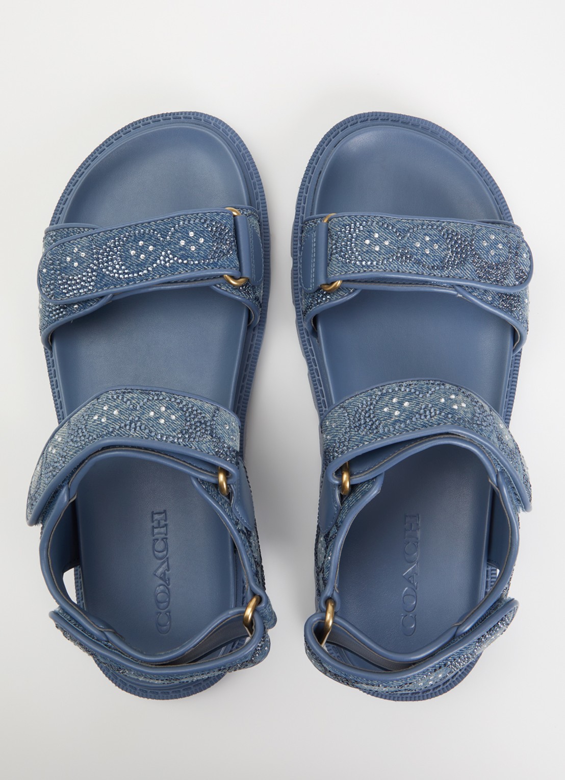 Coach Brynn sandaal van denim met strass - detail 4 blauw