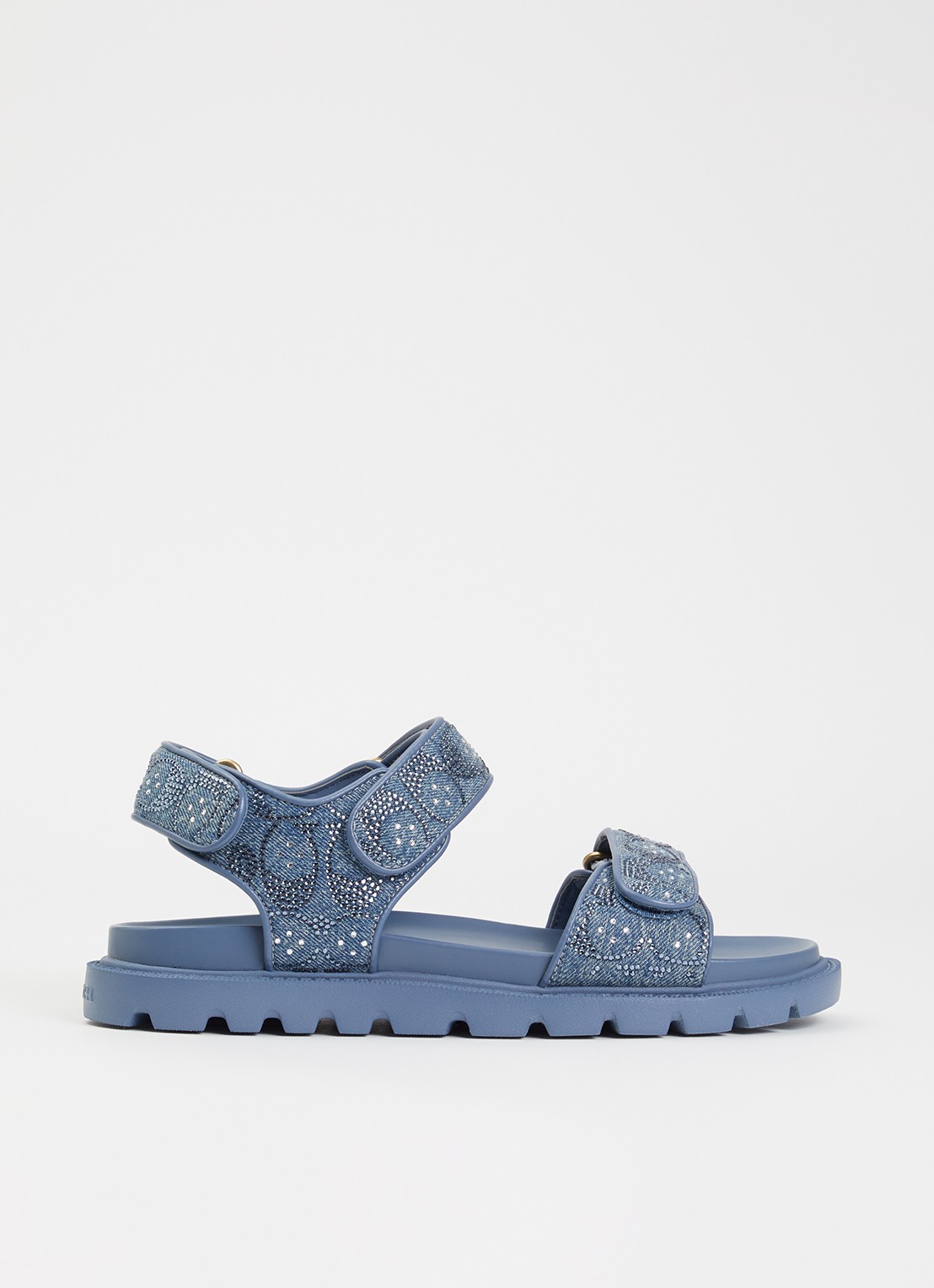 Coach Brynn sandaal van denim met strass - voorkant 2 blauw