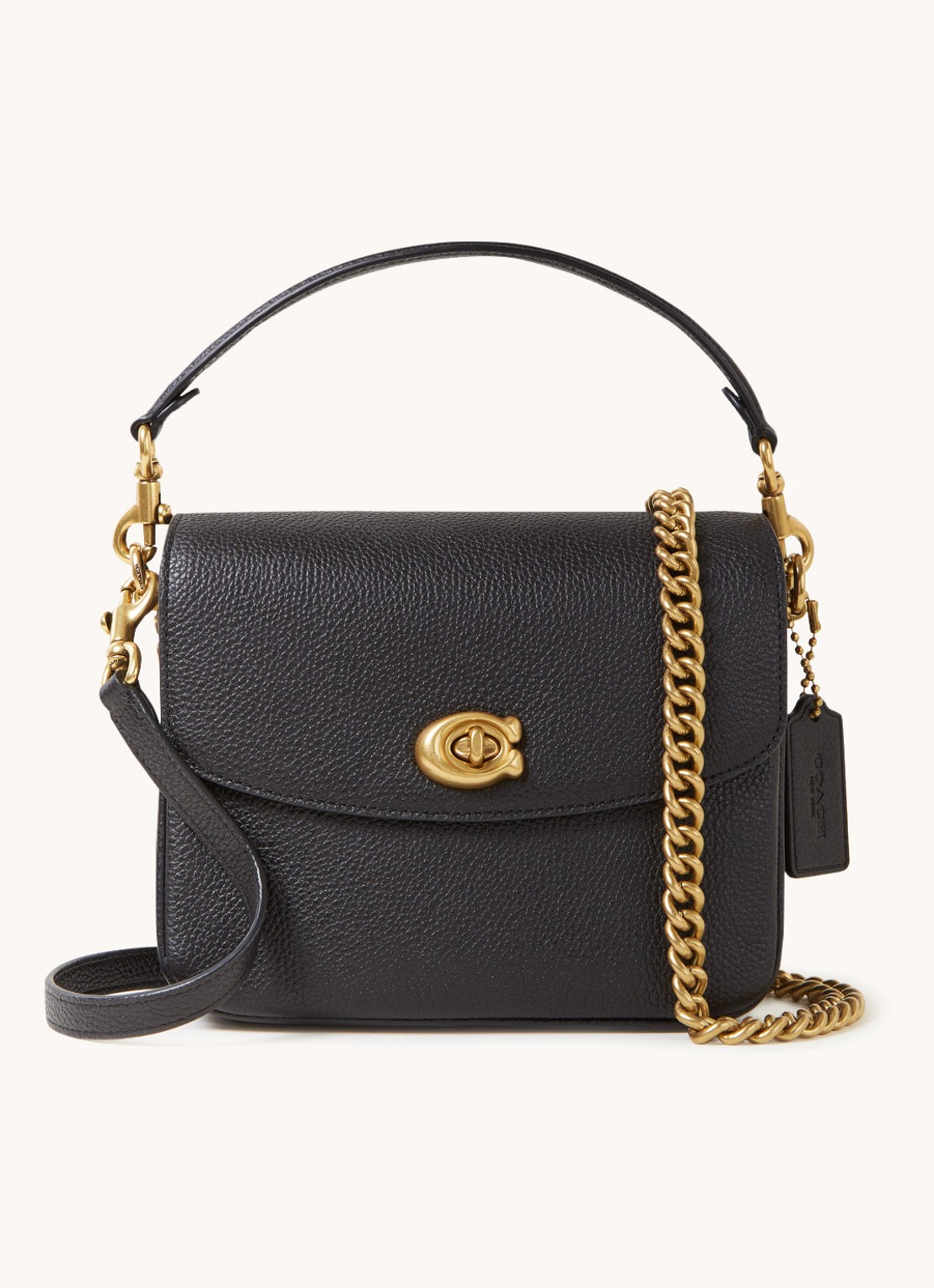 Coach Cassie crossbodytas van leer  - voorkant 3 zwart