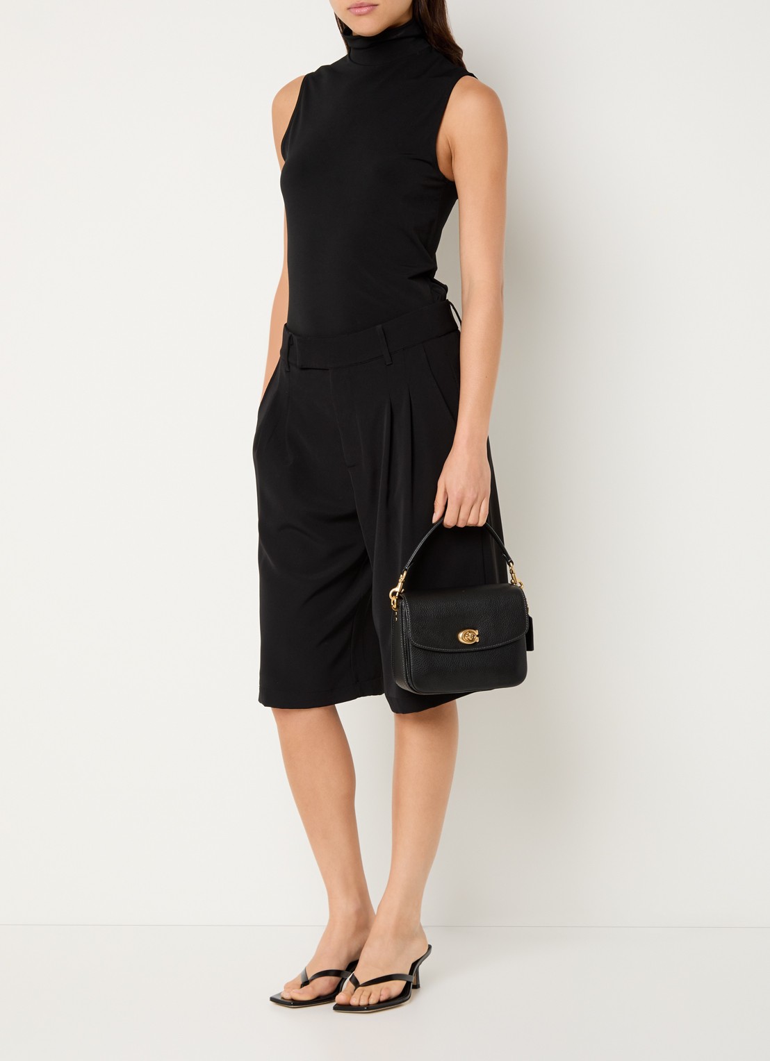 Coach Cassie crossbodytas van leer  - voorkant 4 zwart