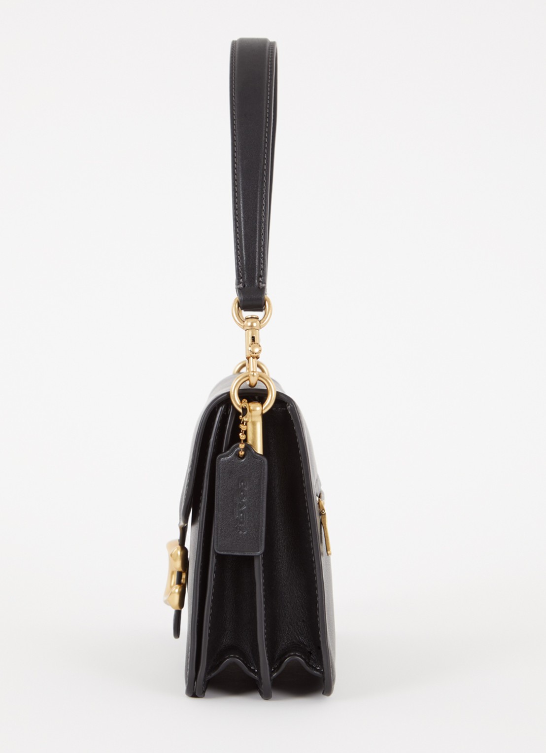 Coach Chain Tabby schoudertas van leer met afneembare schouderriem - detail 3 zwart