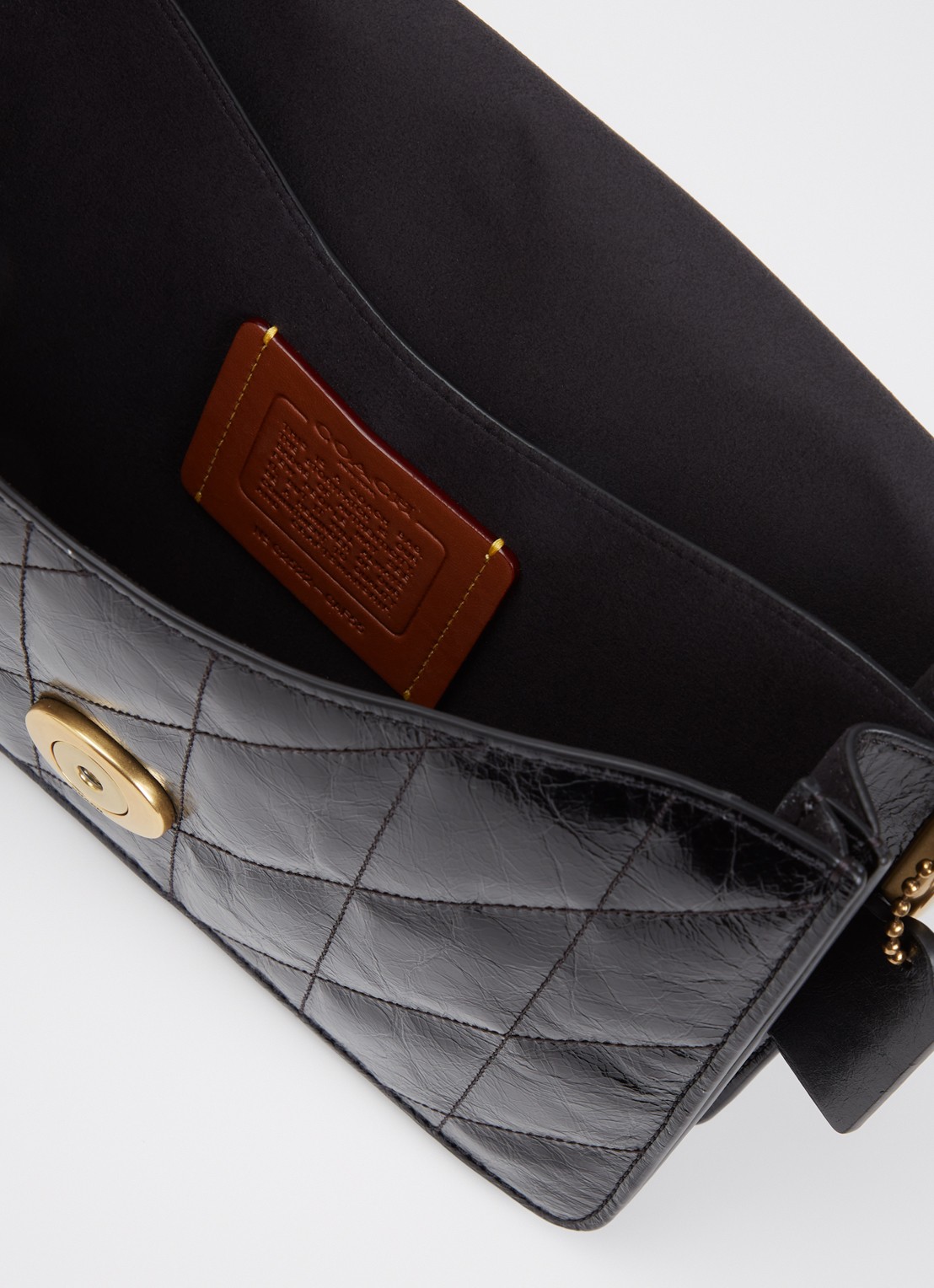Coach Chain Tabby schoudertas van leer met quilt patroon en afneembare schouderriem - detail 4 zwart
