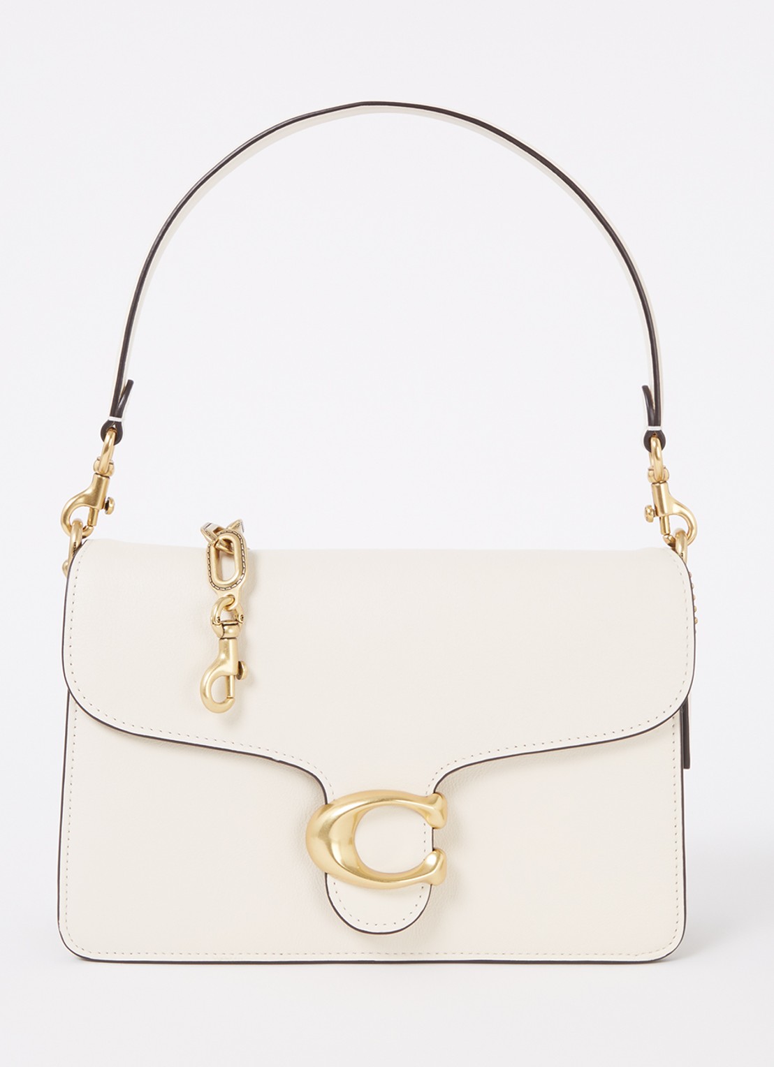 Coach  Chain Tabby schoudertas van leer - voorkant creme
