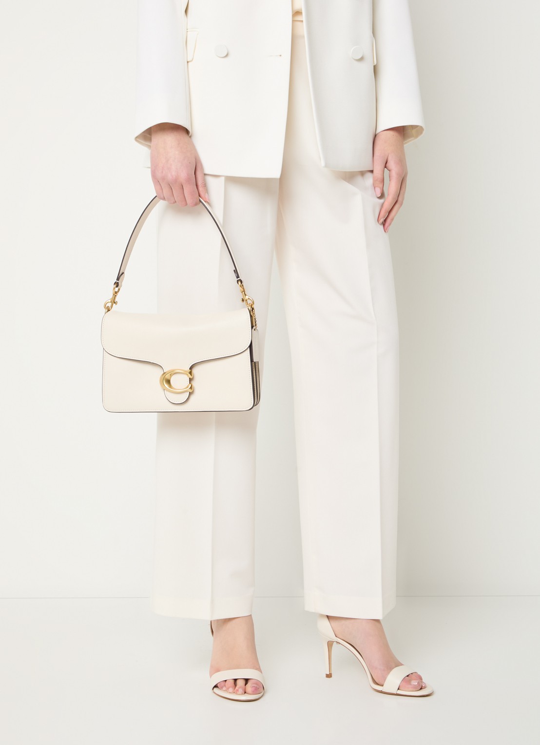 Coach  Chain Tabby schoudertas van leer - voorkant 2 creme