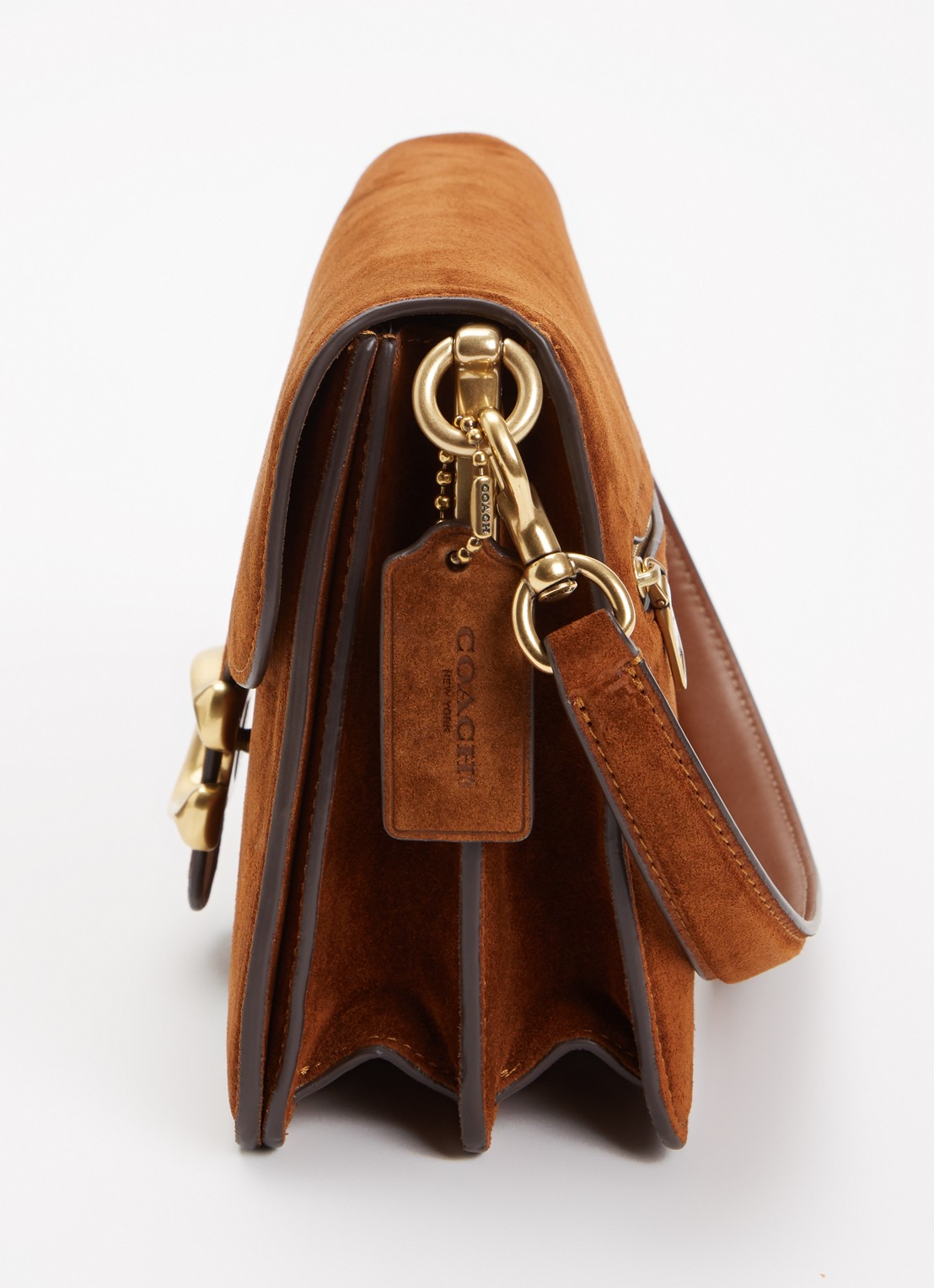 Coach Chain Tabby schoudertas van suède met afneembare schouderriem - detail 6 bruin