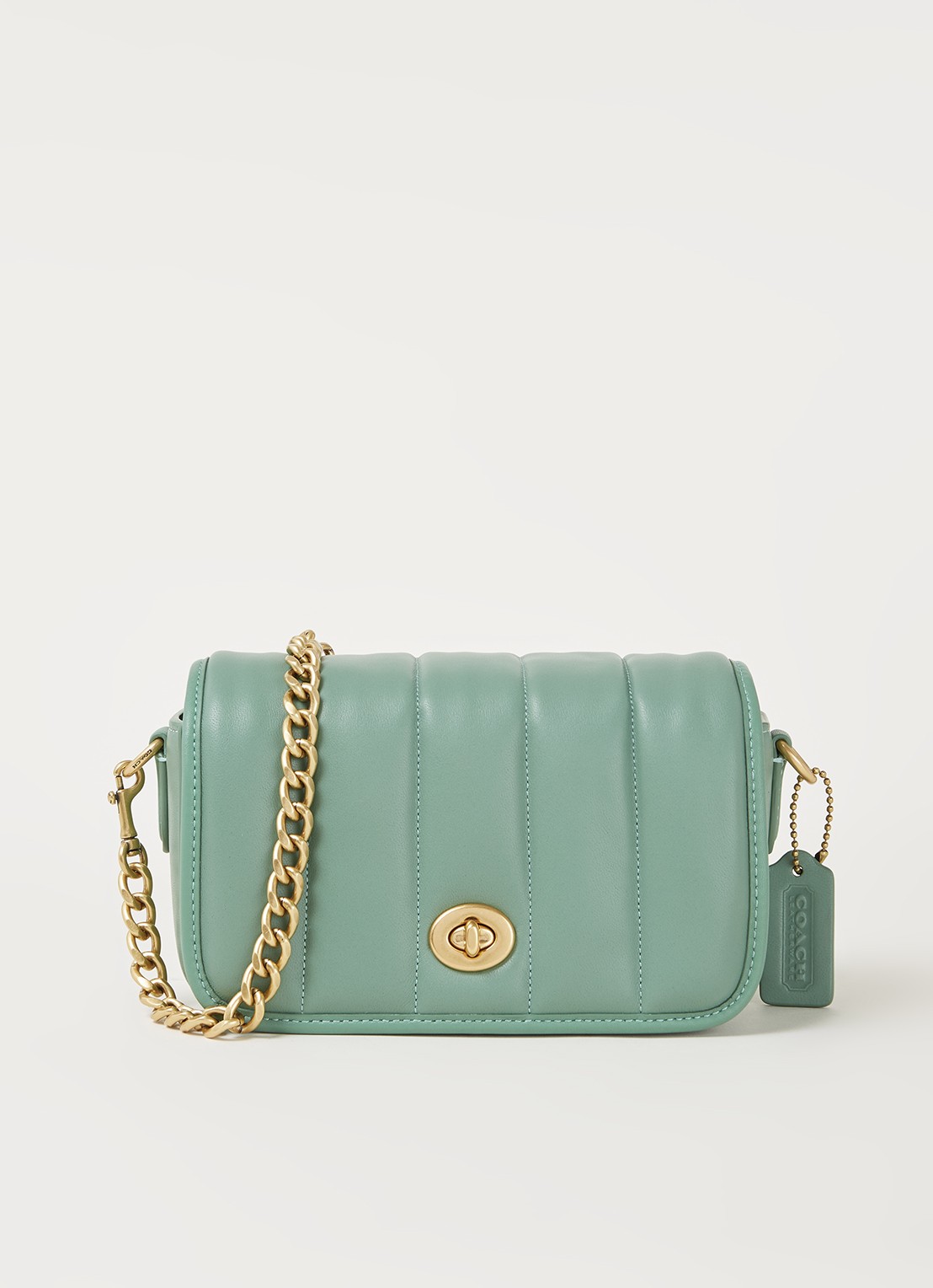 Coach Dinky 18 crossbodytas van quilted leer - voorkant mint