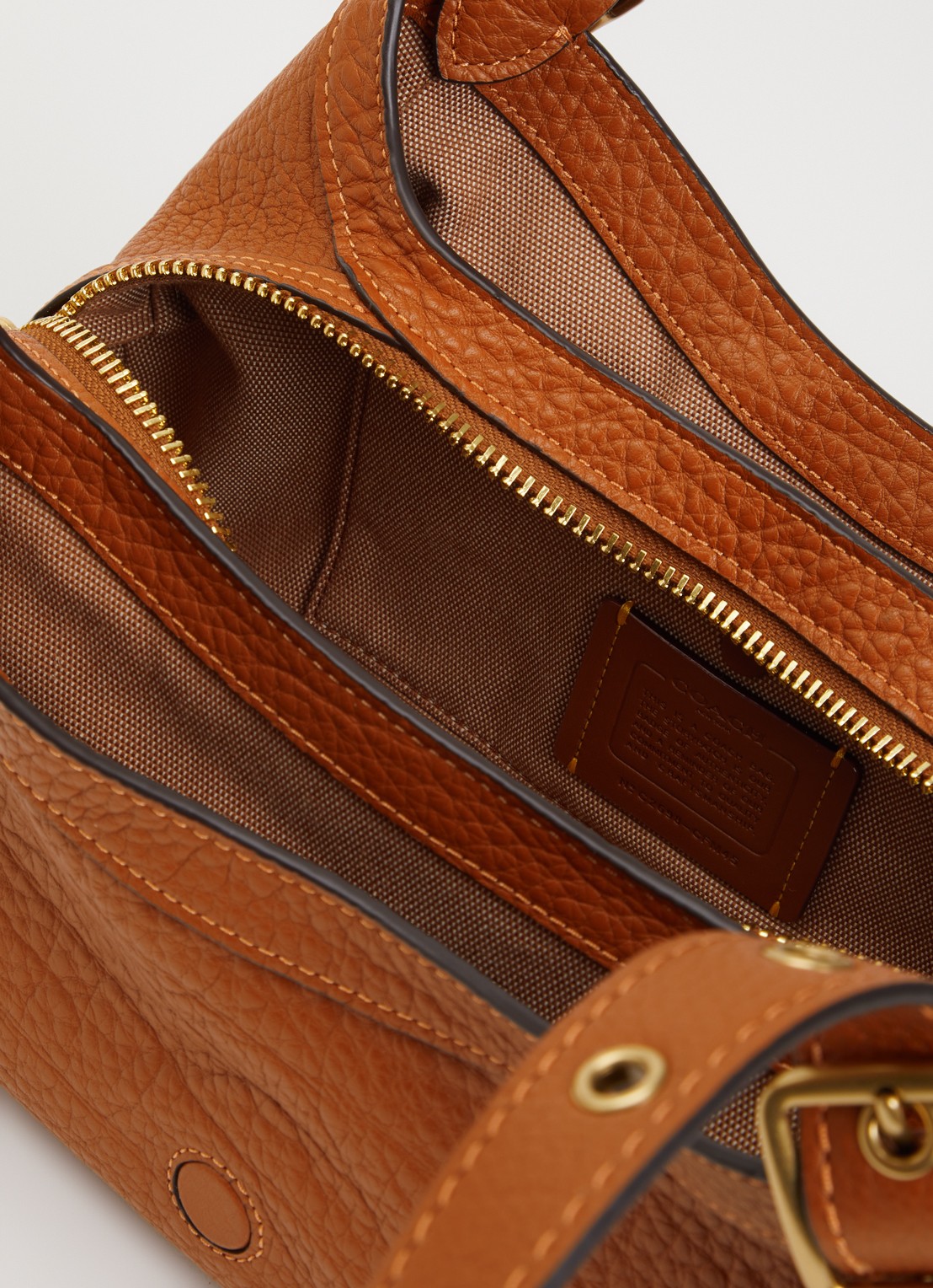 Coach Drifter 31 schoudertas van leer met verstelbare schouderriem - detail 2 bruin