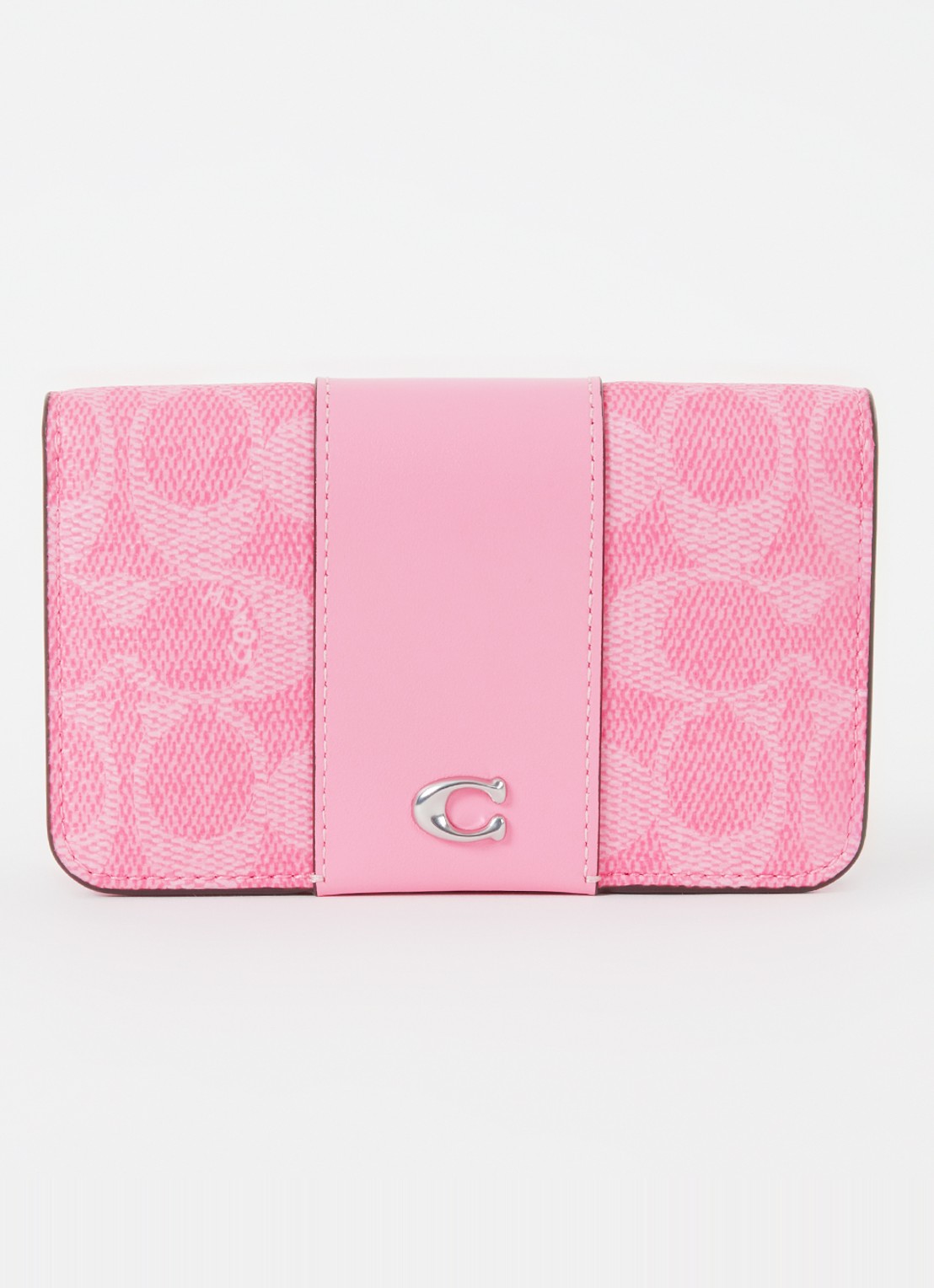 Coach Essential Slim portemonnee met logoprint - voorkant 2 roze