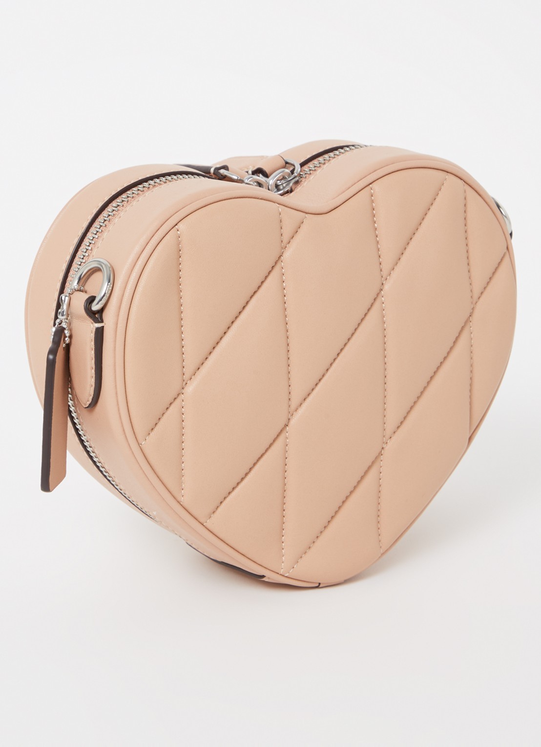 Coach Heart crossbodytas van quilted leer - achterkant zalmroze