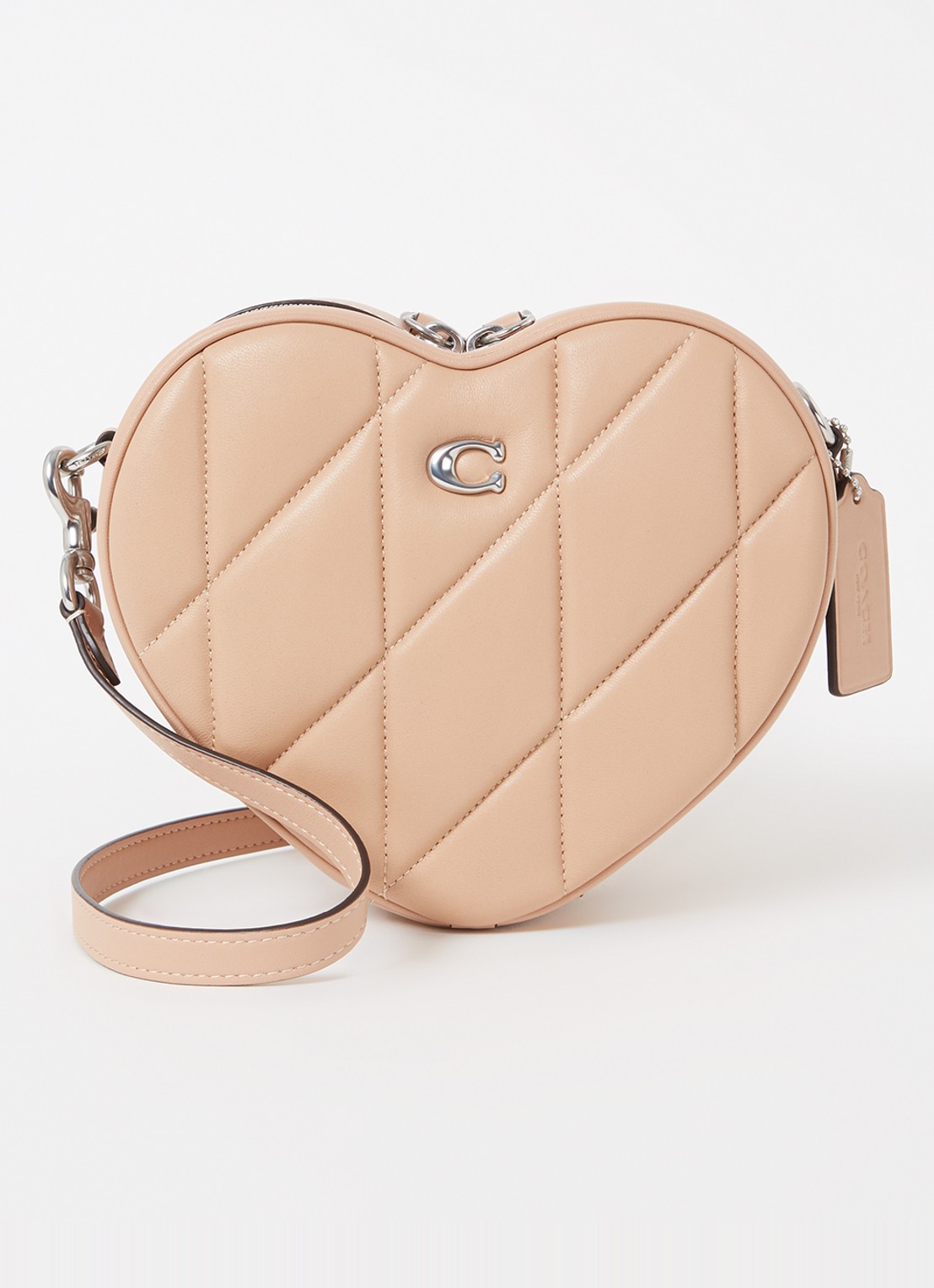 Coach Heart crossbodytas van quilted leer - voorkant 4 zalmroze