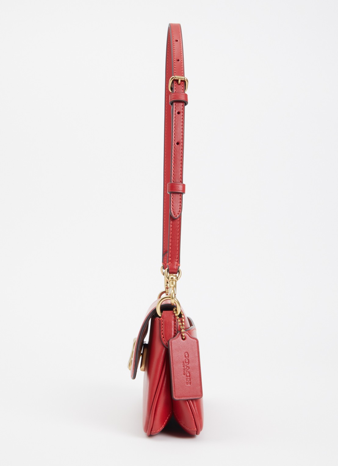 Coach Jet schoudertas van leer met afneembare schouderriem - detail 3 rood