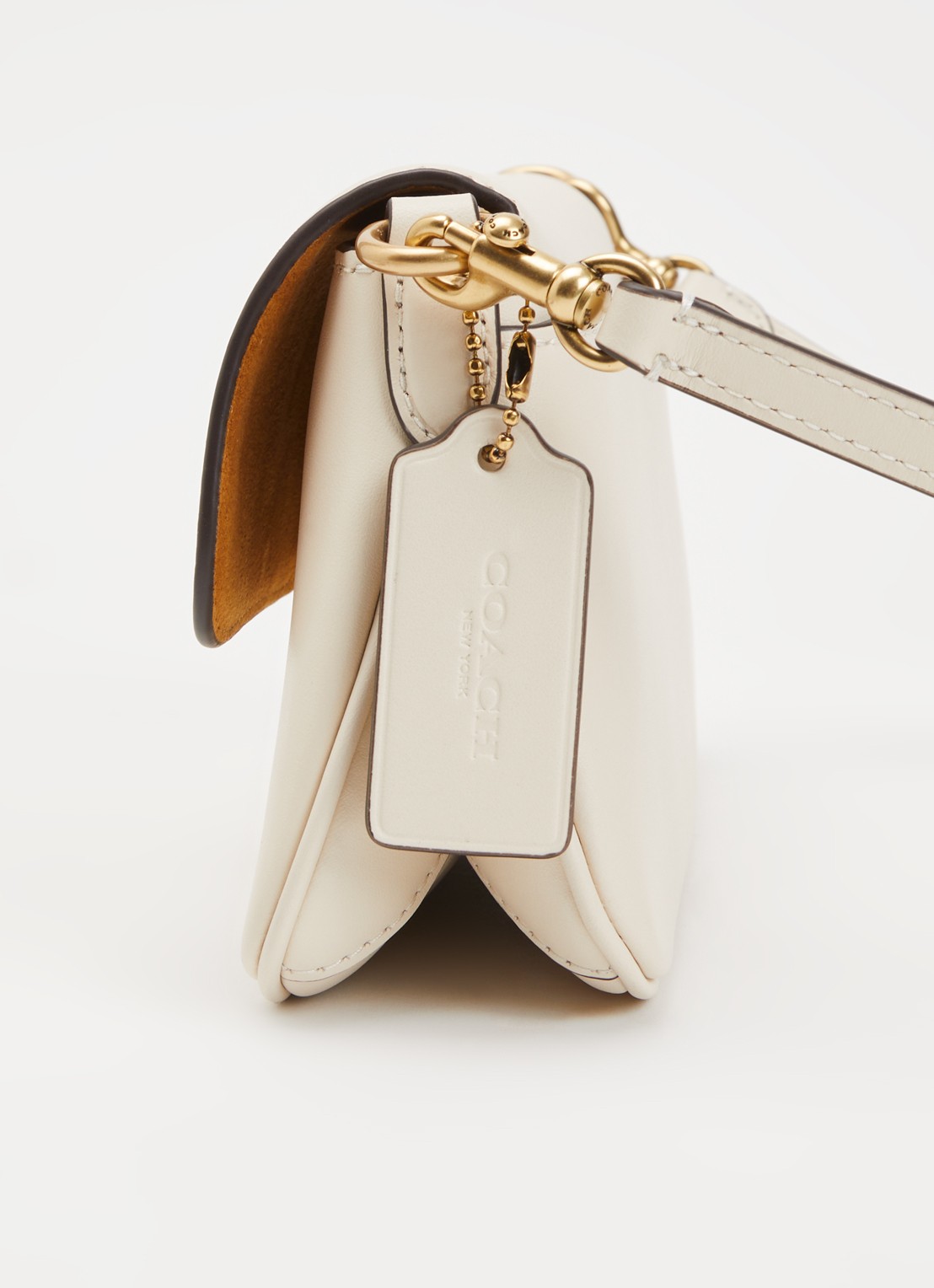 Coach Jet schoudertas van leer met verstelbare schouderriem - detail 5 gebroken wit
