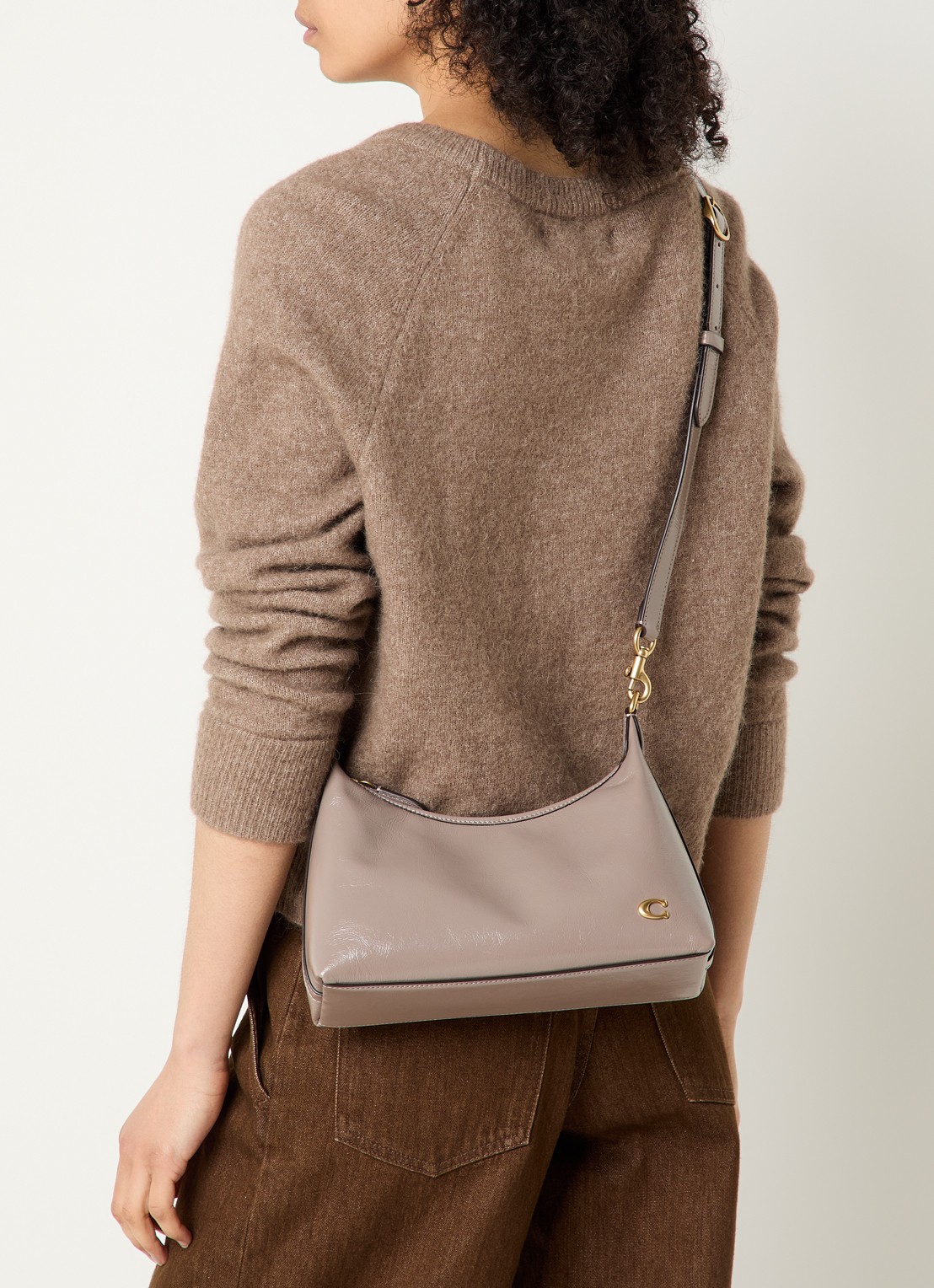 Coach Juliet 25 schoudertas van leer met afneembare schouderriem - voorkant 2 taupe