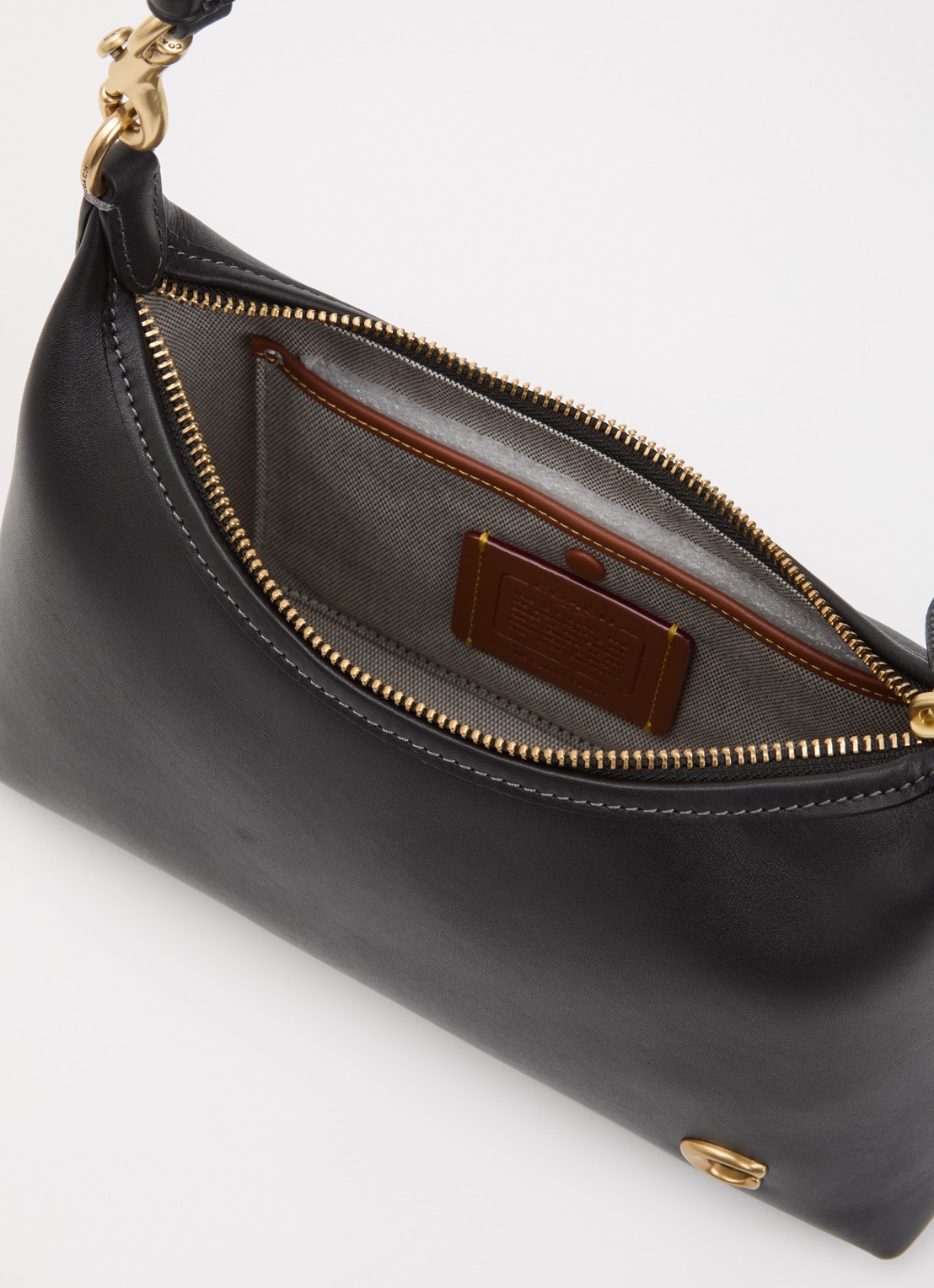 Coach Juliet 25 schoudertas van leer met logo  - detail 5 zwart