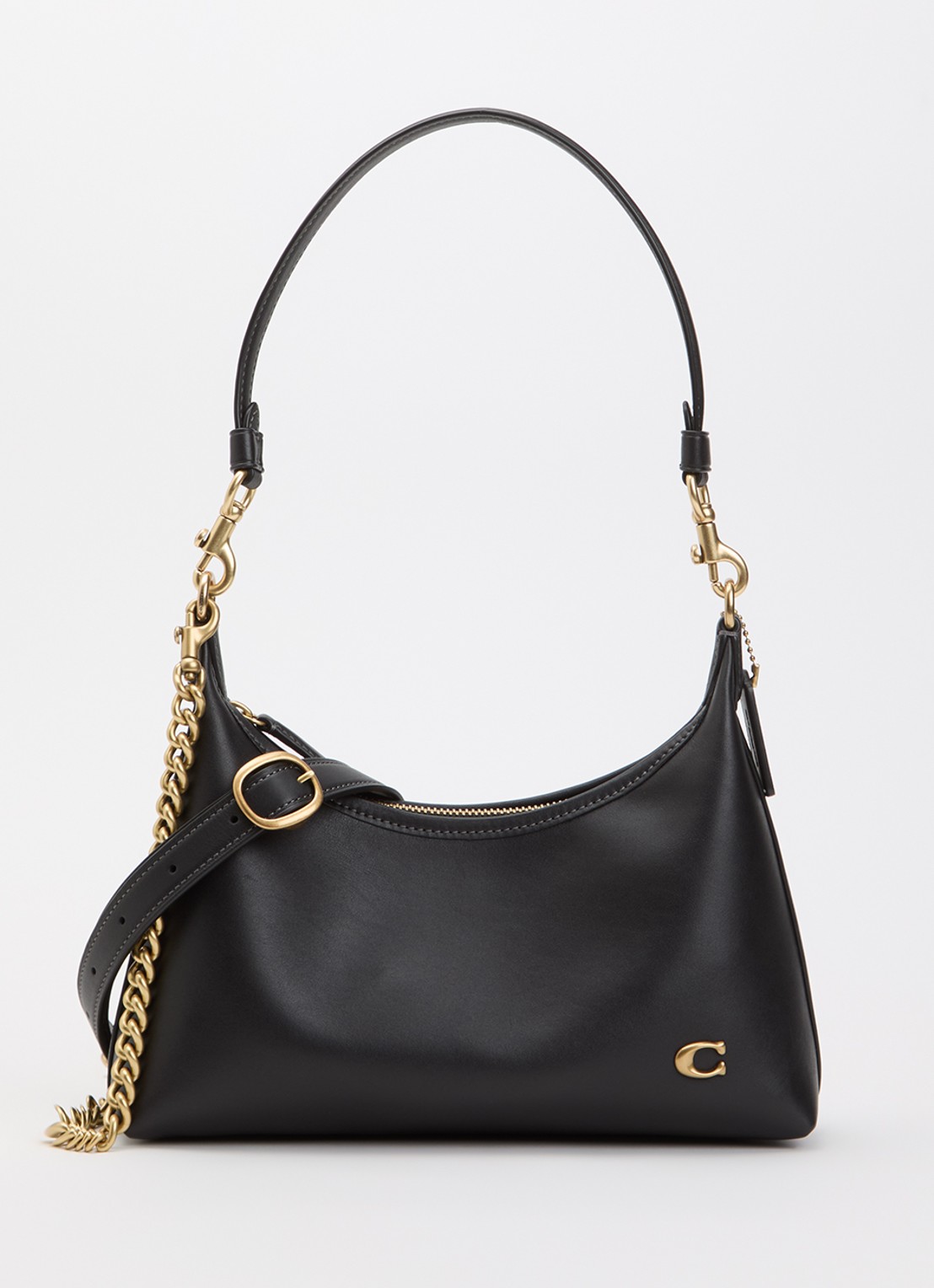 Coach Juliet 25 schoudertas van leer met logo  - voorkant zwart
