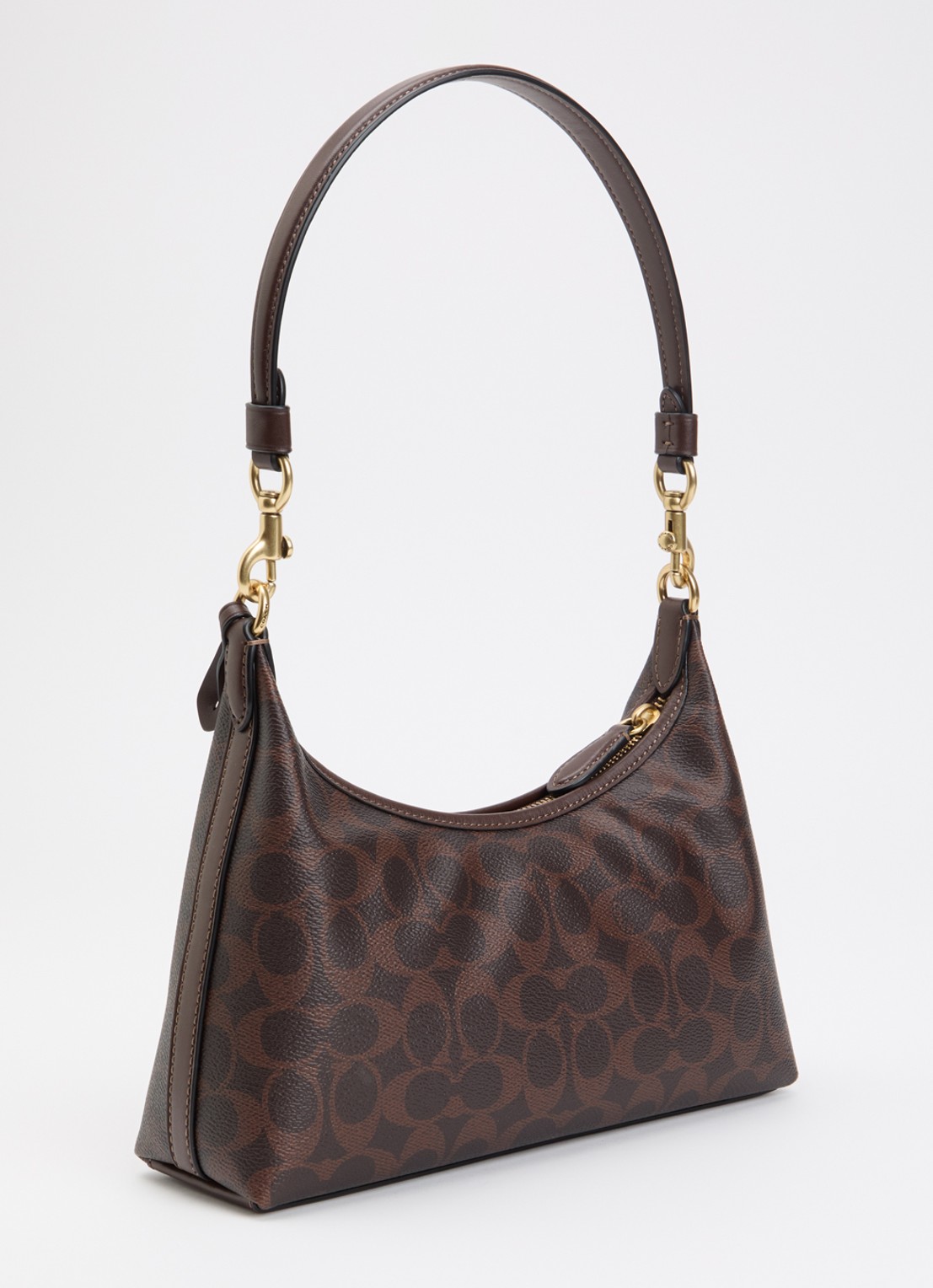 Coach Juliet 25 schoudertas van leer met logoprint - achterkant 7 donkerbruin