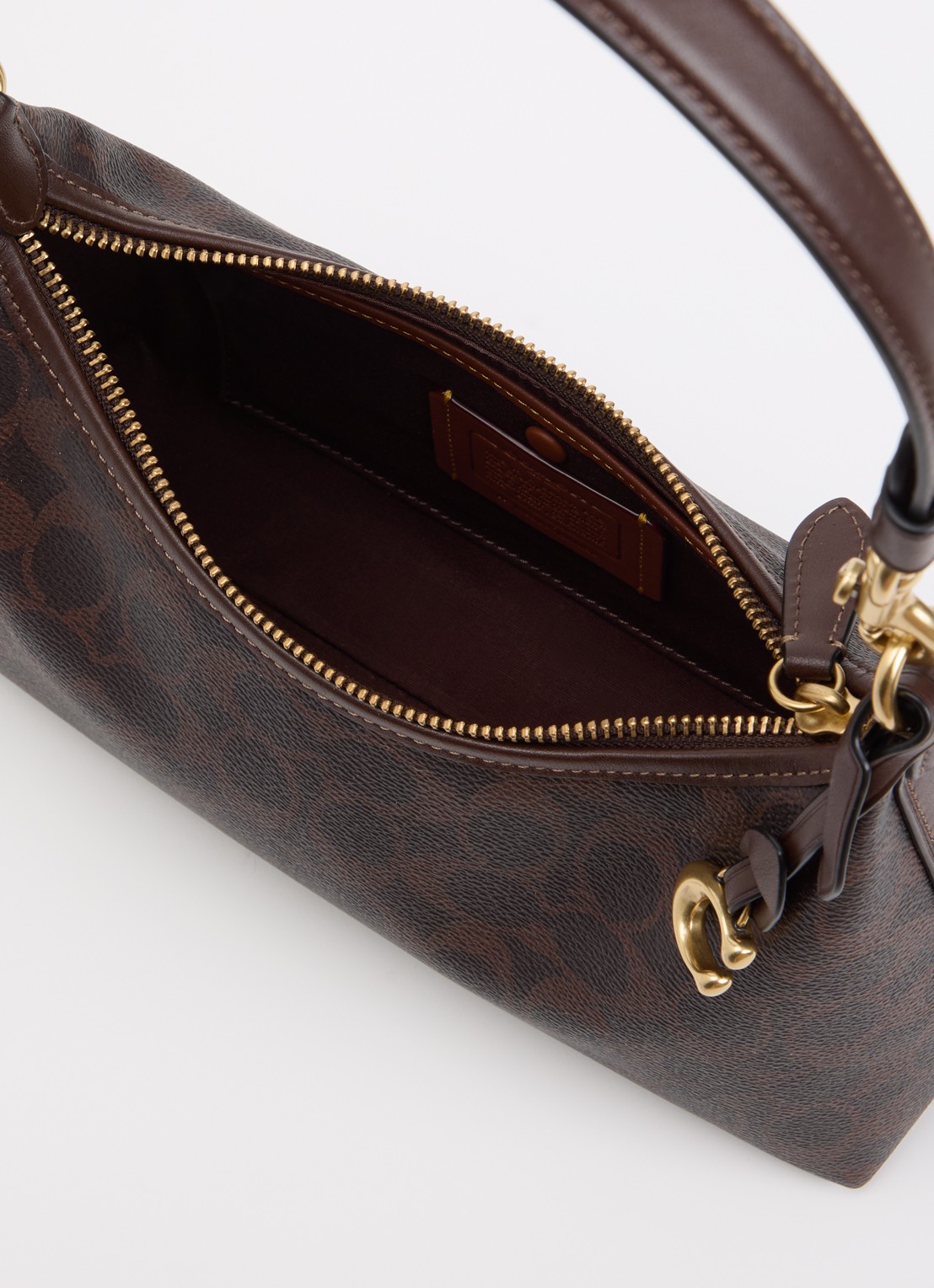 Coach Juliet 25 schoudertas van leer met logoprint - detail 4 donkerbruin