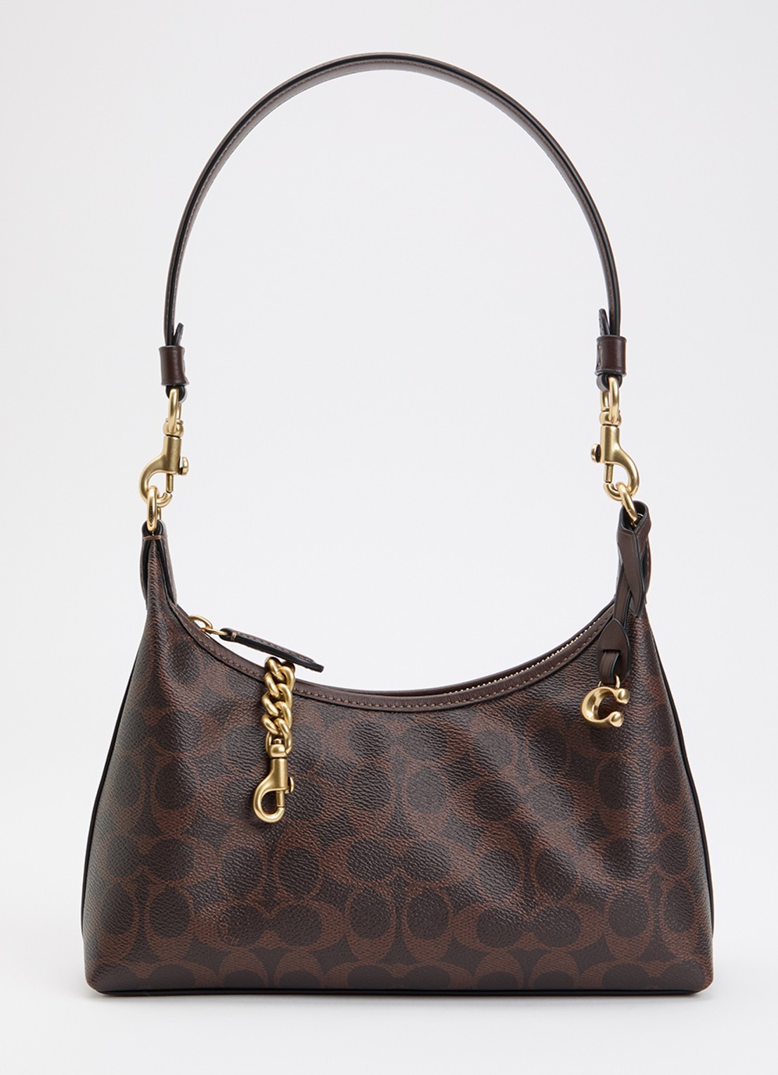 Coach Juliet 25 schoudertas van leer met logoprint - voorkant donkerbruin