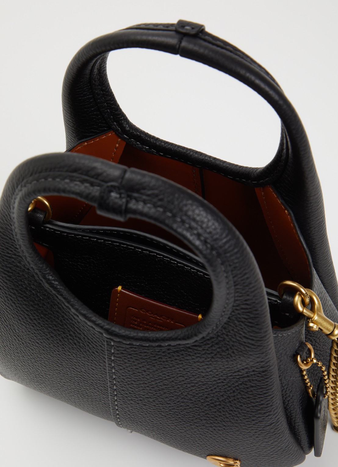 Coach Lana 19 handtas van leer met afneembare schouderriem - detail zwart