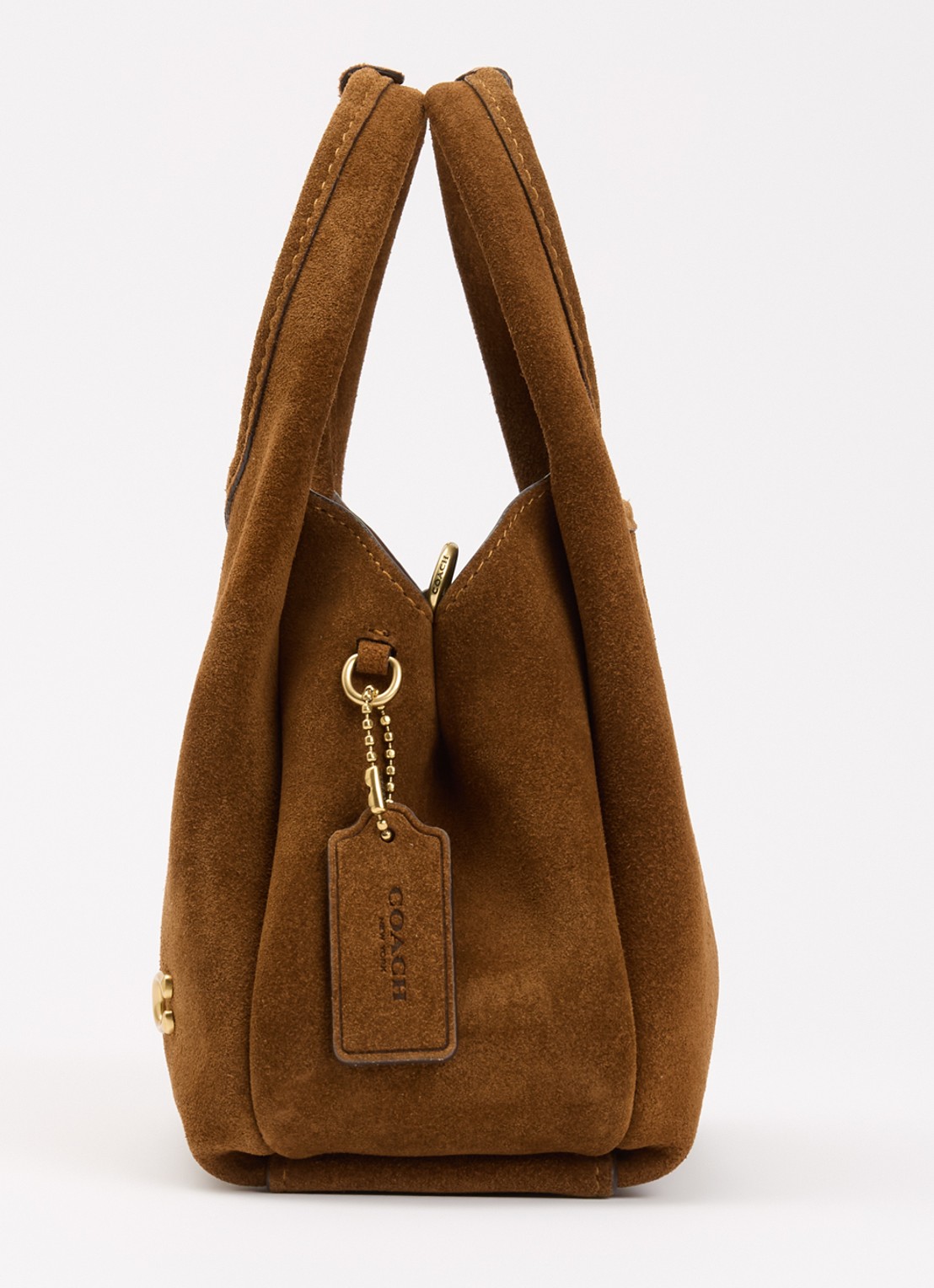 Coach Lana 19 handtas van suède met afneembare schouderriem - detail 2 bruin