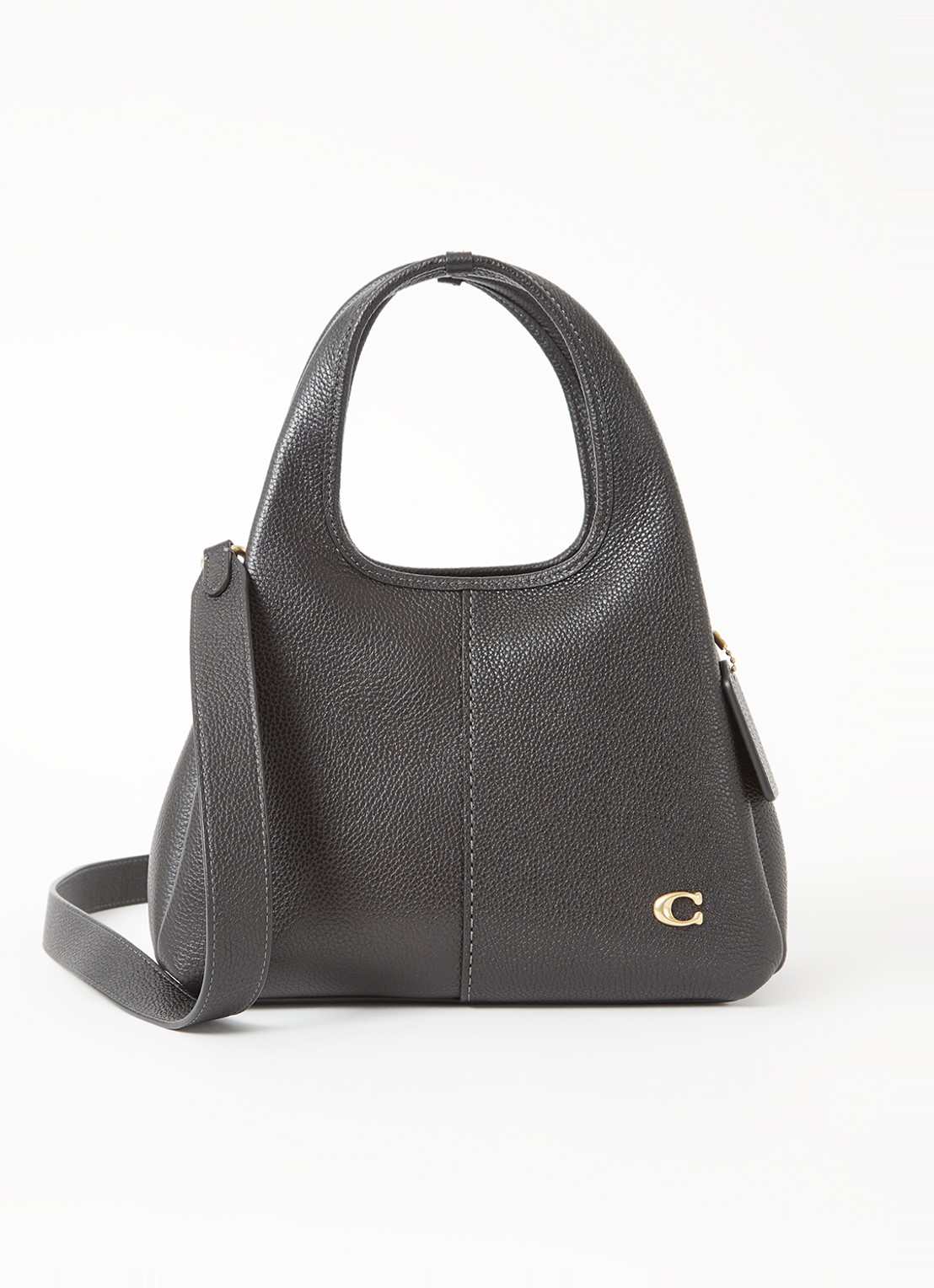 Coach Lana 23 handtas van leer met logo - voorkant 2 zwart
