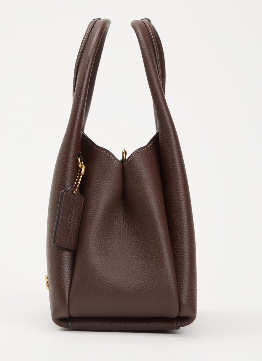 Coach Lana handtas van leer met afneembare schouderriem  - detail 2 donkerbruin