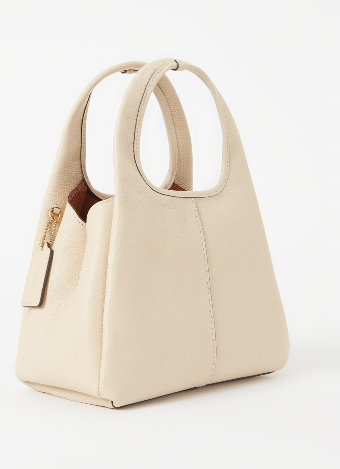 Coach Lana handtas van leer met logo - achterkant 6 creme
