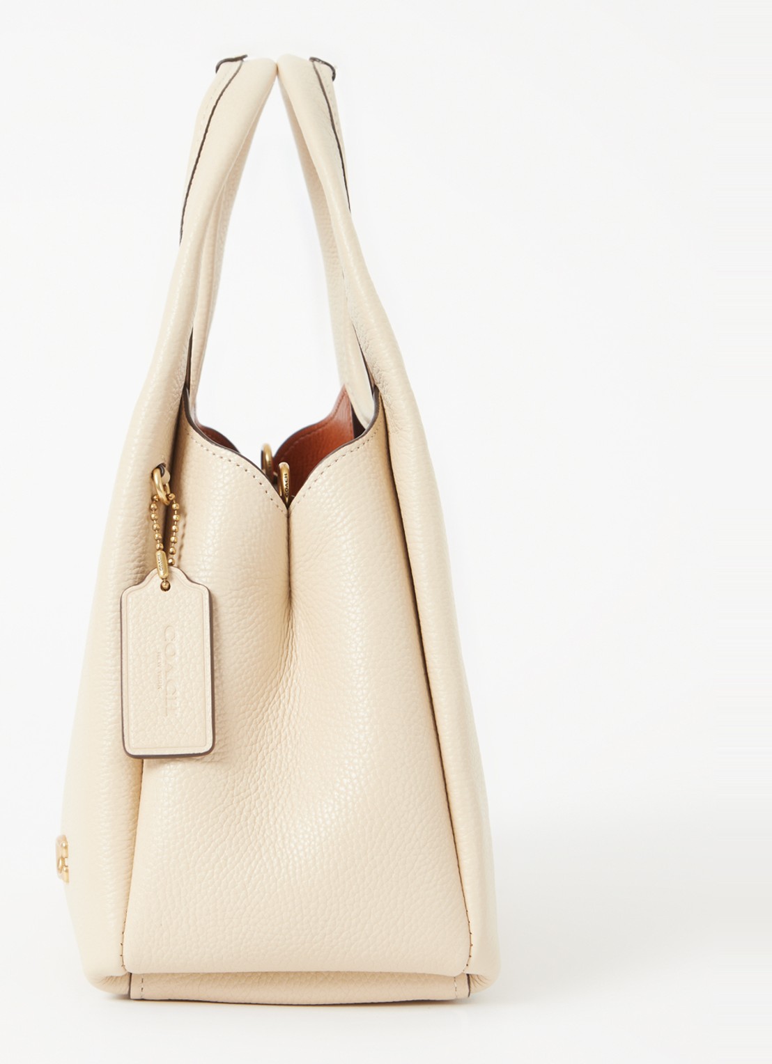 Coach Lana handtas van leer met logo - detail 5 creme