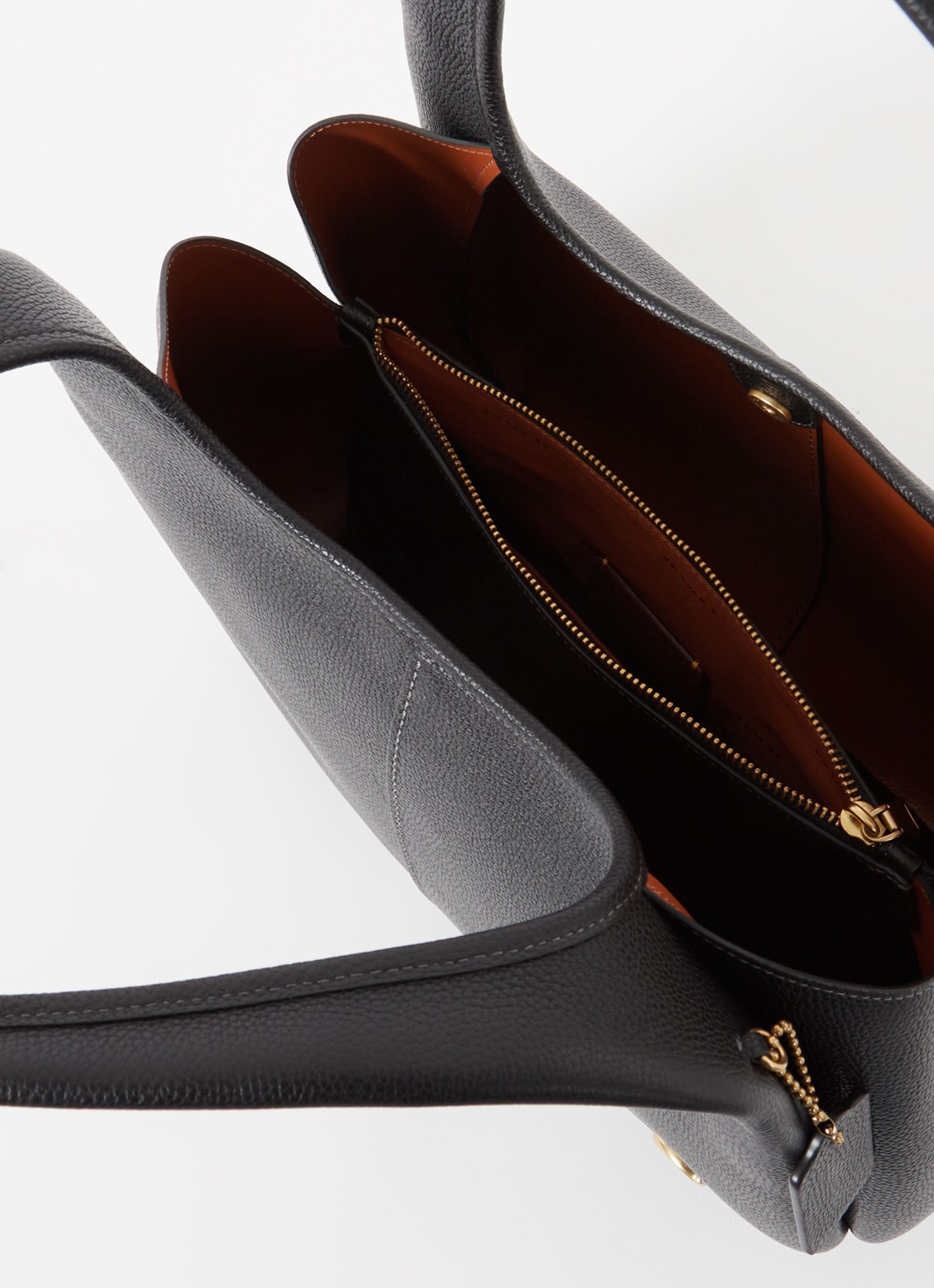 Coach Lana schoudertas van leer met logo - detail zwart