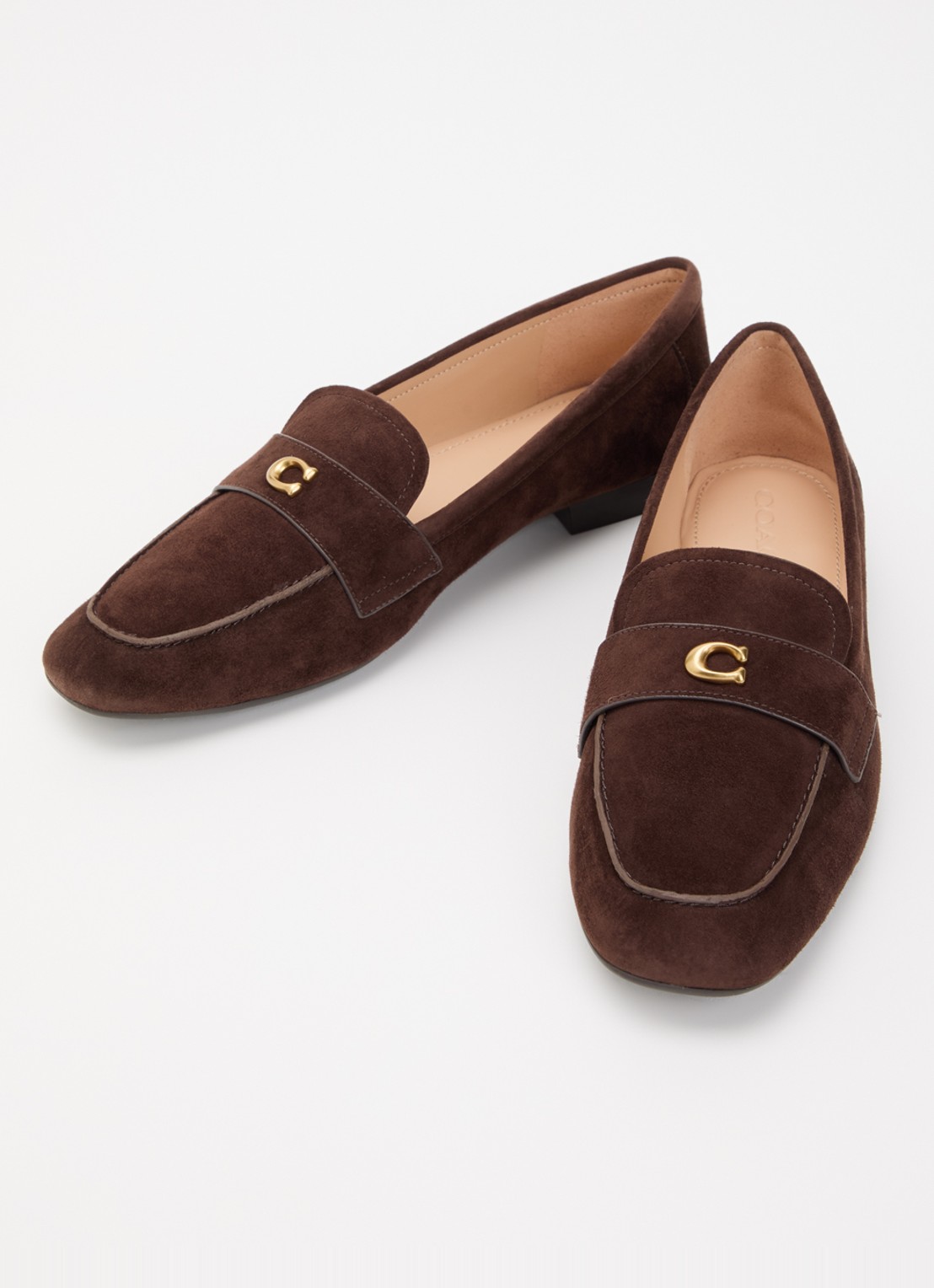 Coach Loafer van suède - detail 3 chocoladebruin