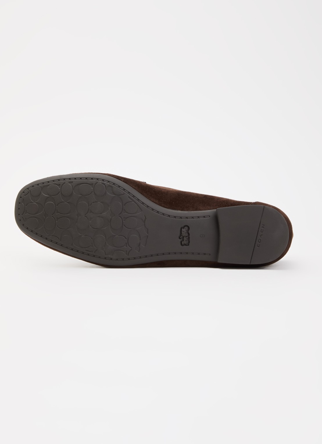 Coach Loafer van suède - detail 5 chocoladebruin