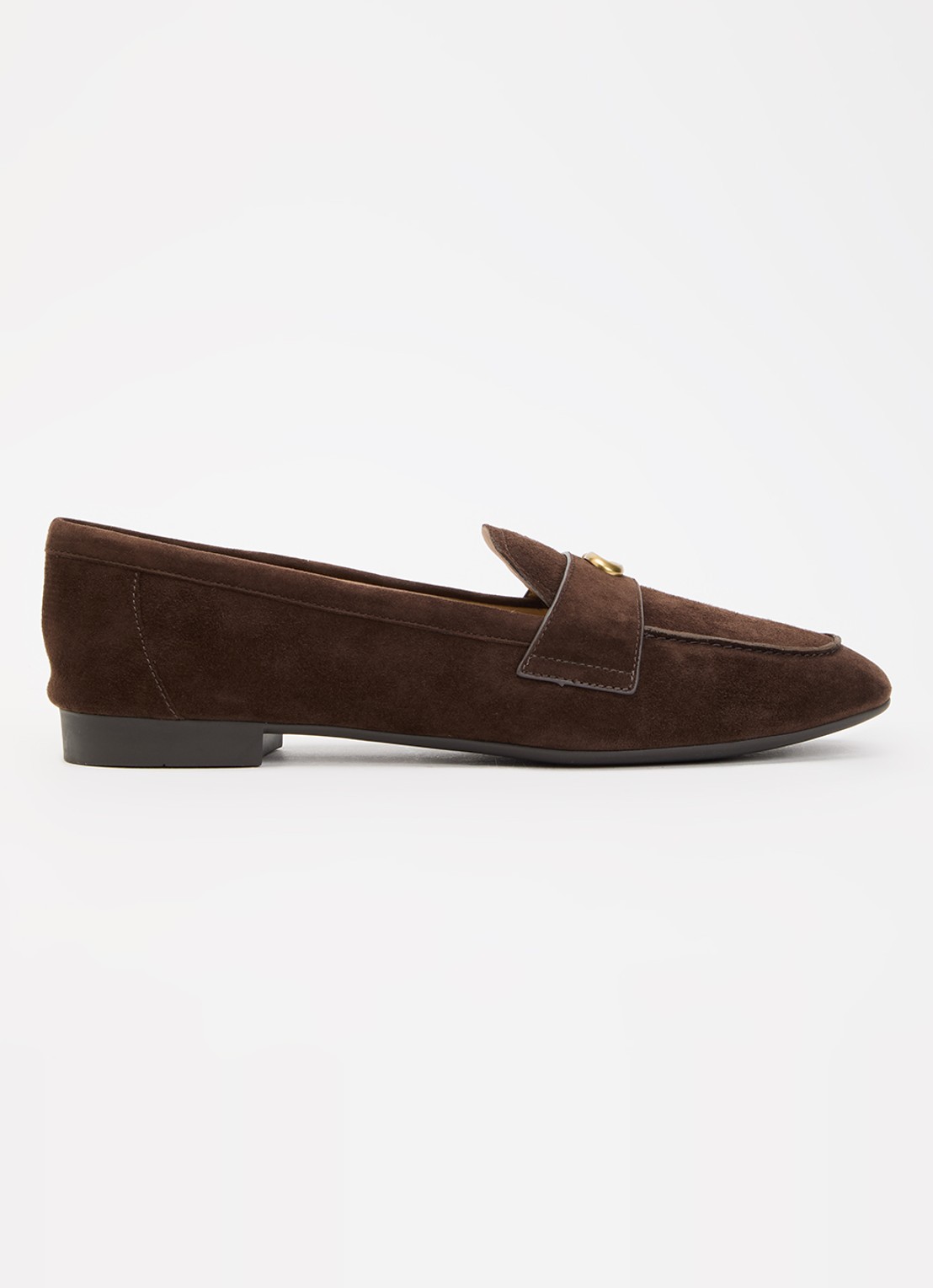 Coach Loafer van suède - voorkant 2 chocoladebruin