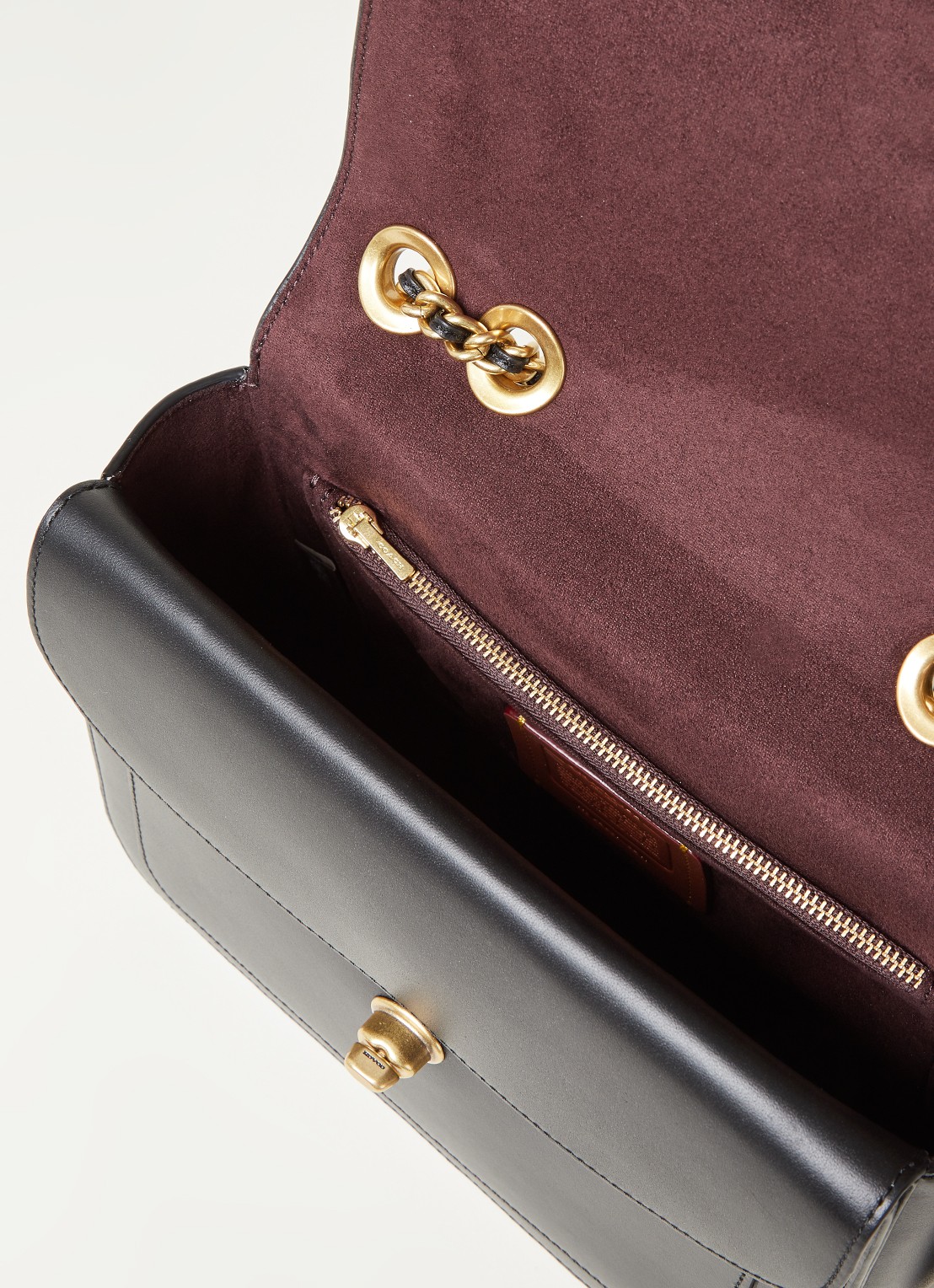 Coach Madison schoudertas van kalfsleer - detail 2 zwart