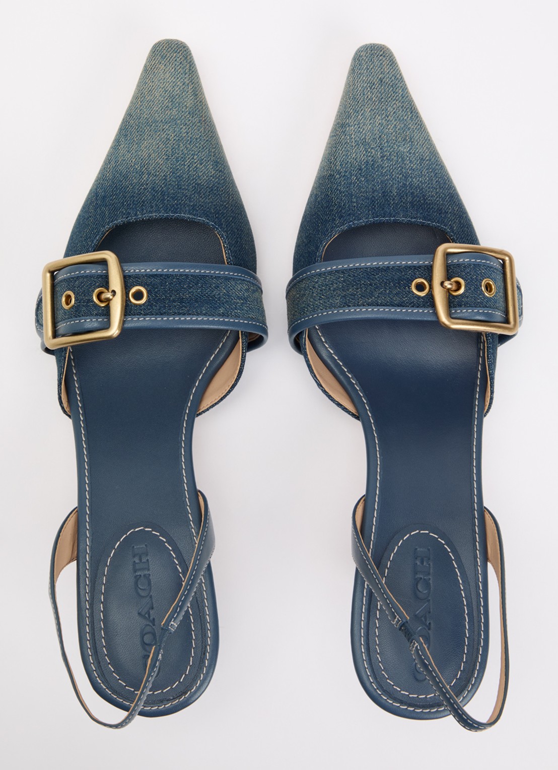 Coach Margot Loved slingback van denim met gespdetail  - detail 3 indigo