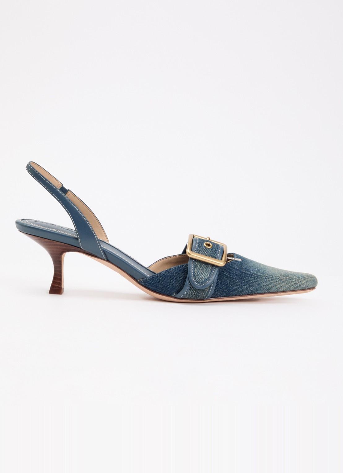 Coach Margot Loved slingback van denim met gespdetail  - voorkant indigo