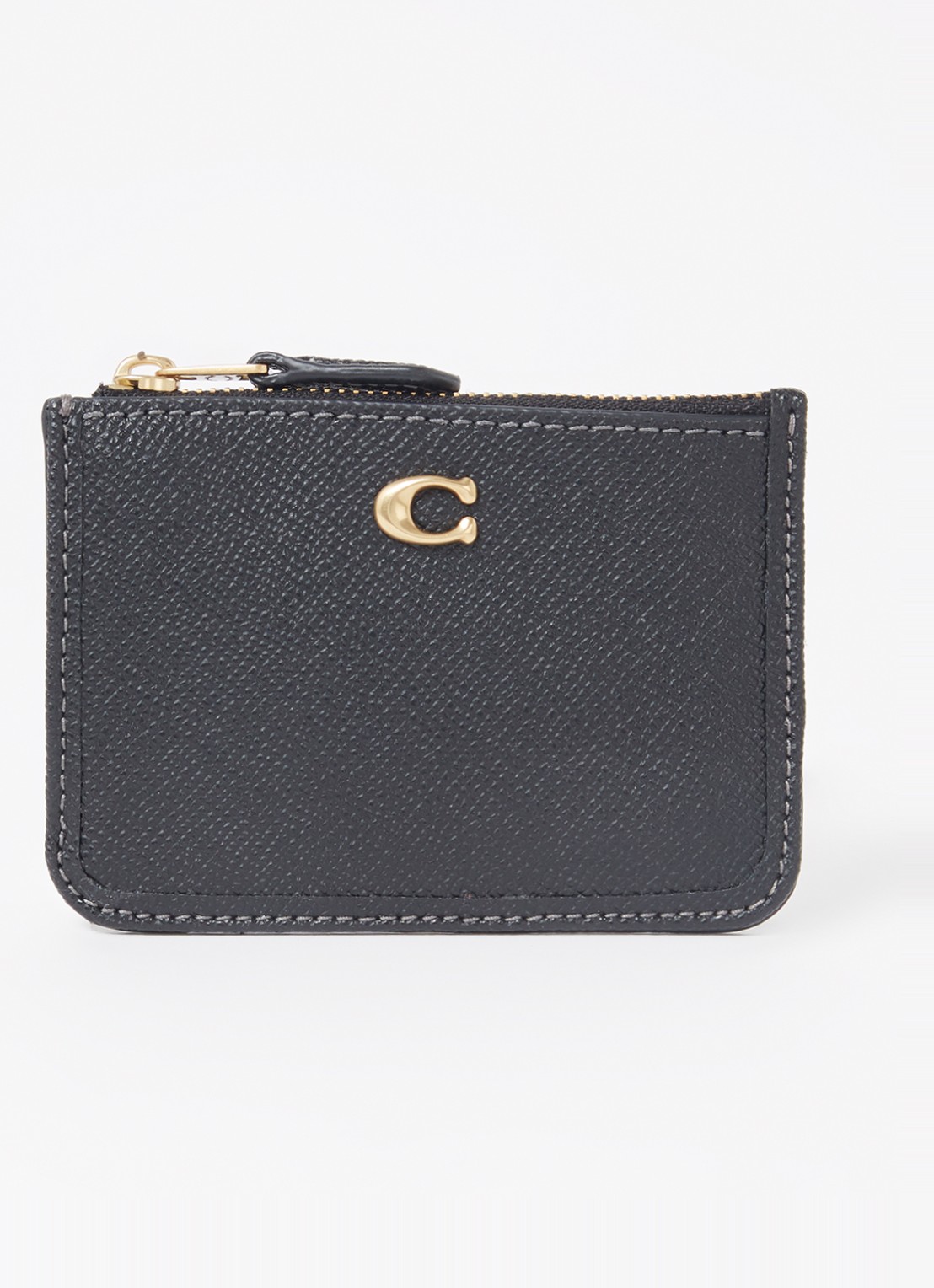 Coach Mini ID pasjeshouder van leer - voorkant 3 zwart