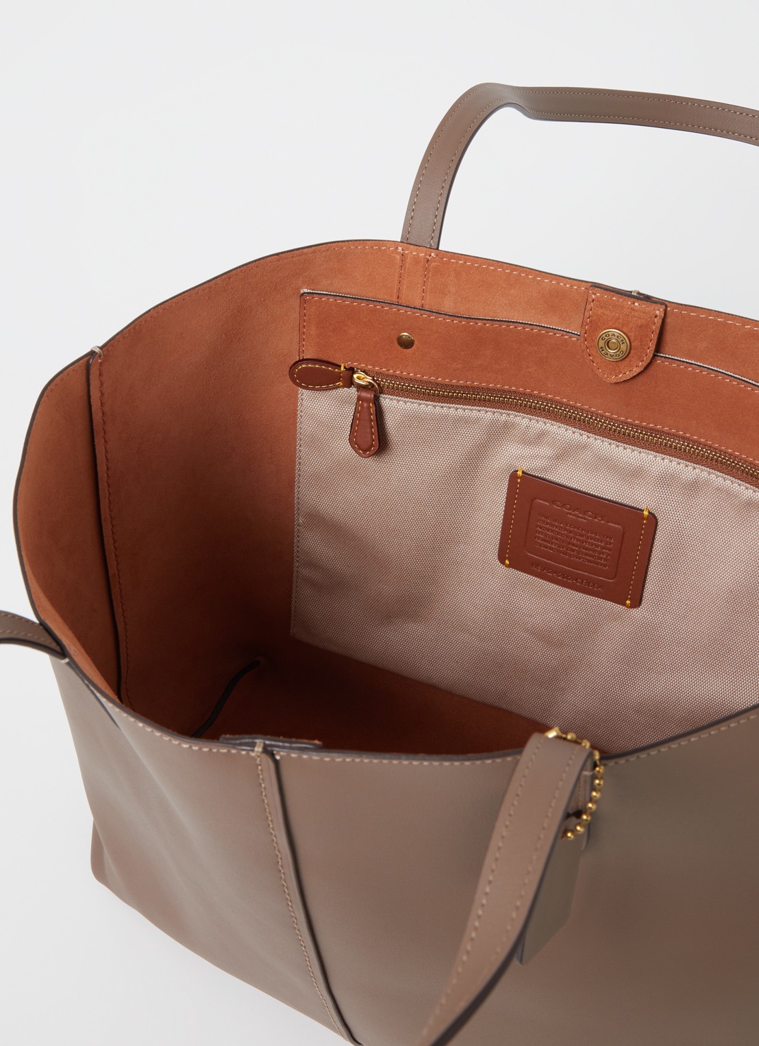 Coach North shopper van leer - detail 4 bruin