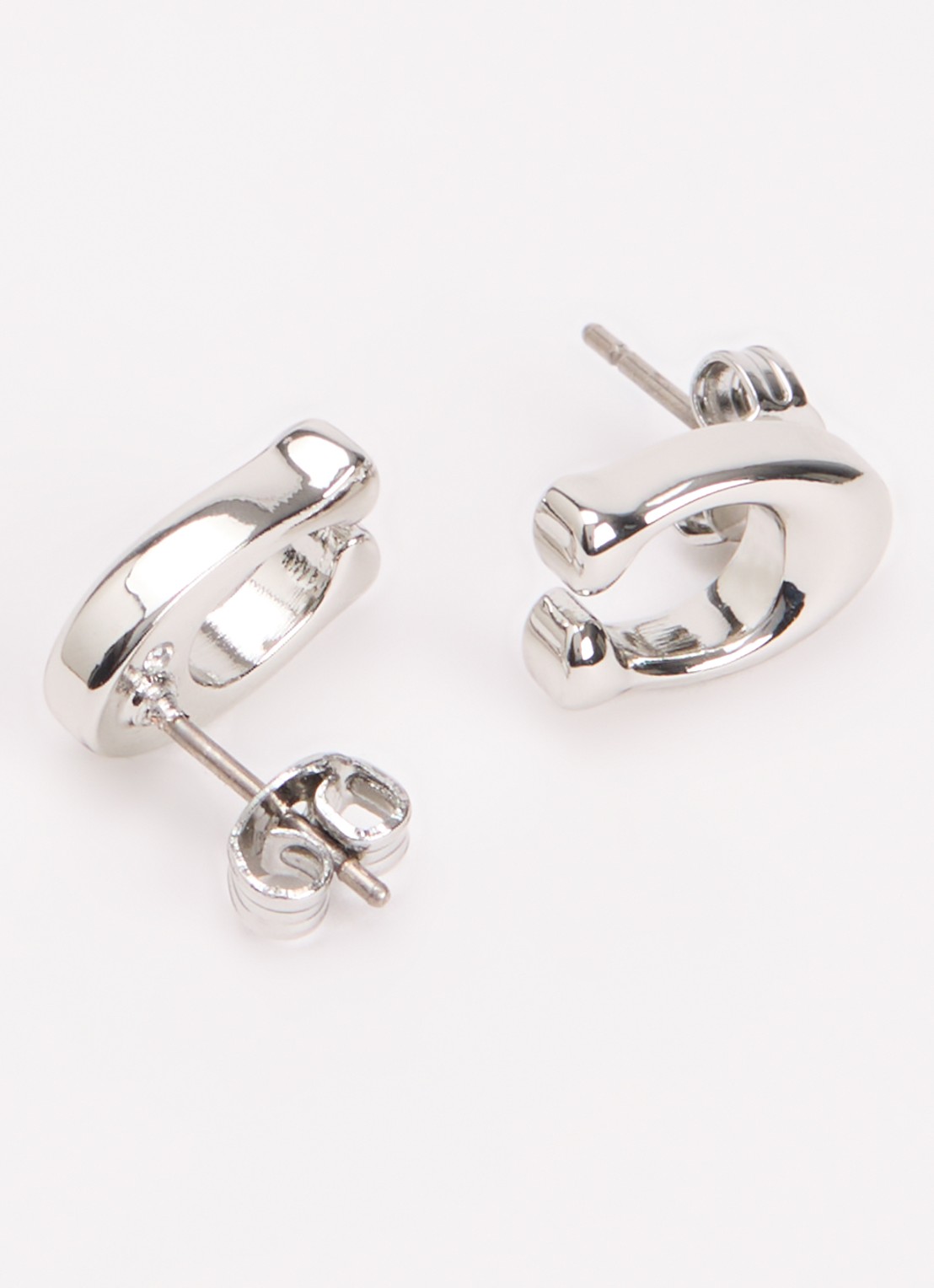 Coach Oorstekers met logo - detail 3 zilver