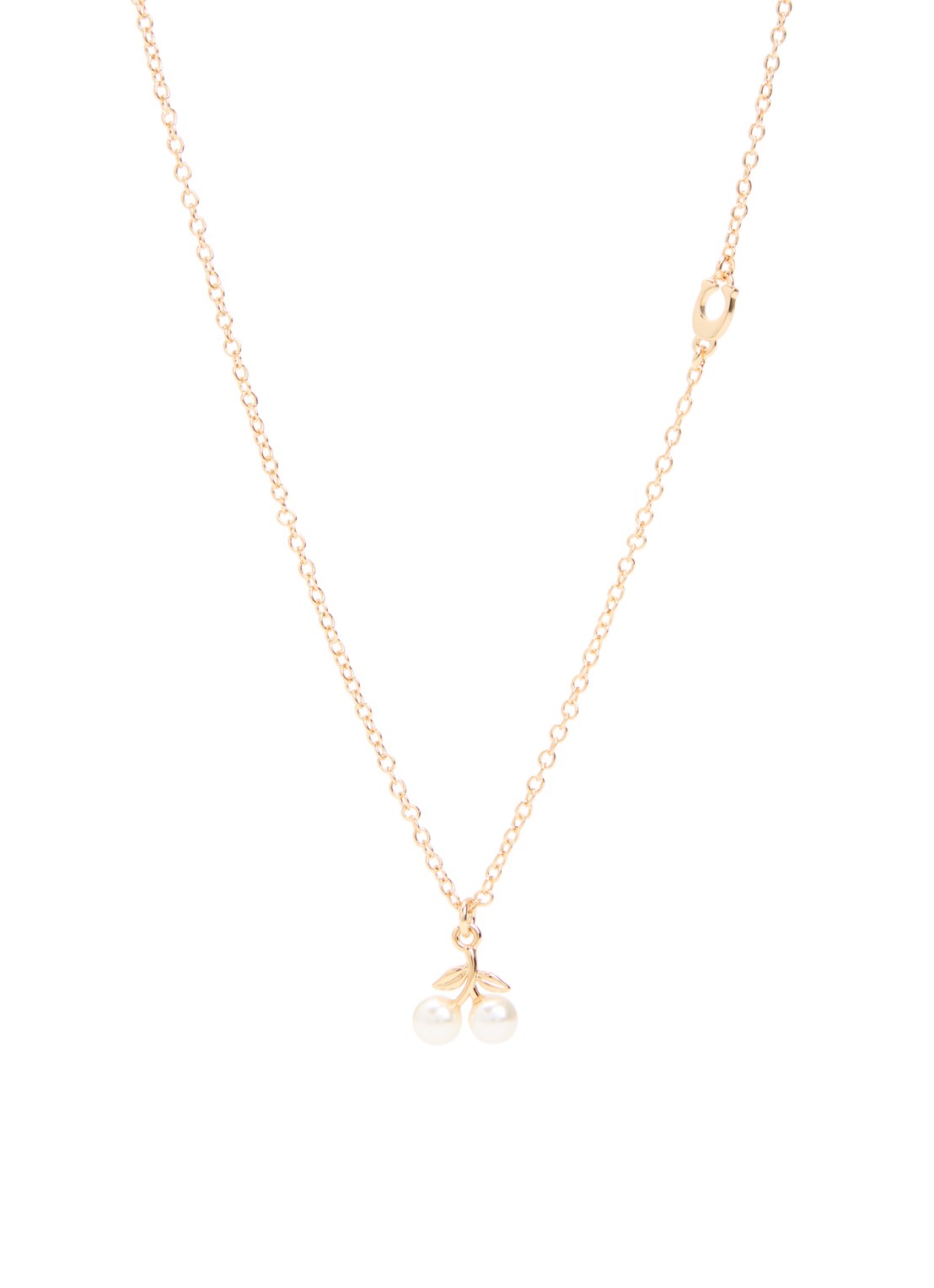 Coach Pearl Cherry ketting met hanger - voorkant 3 goud