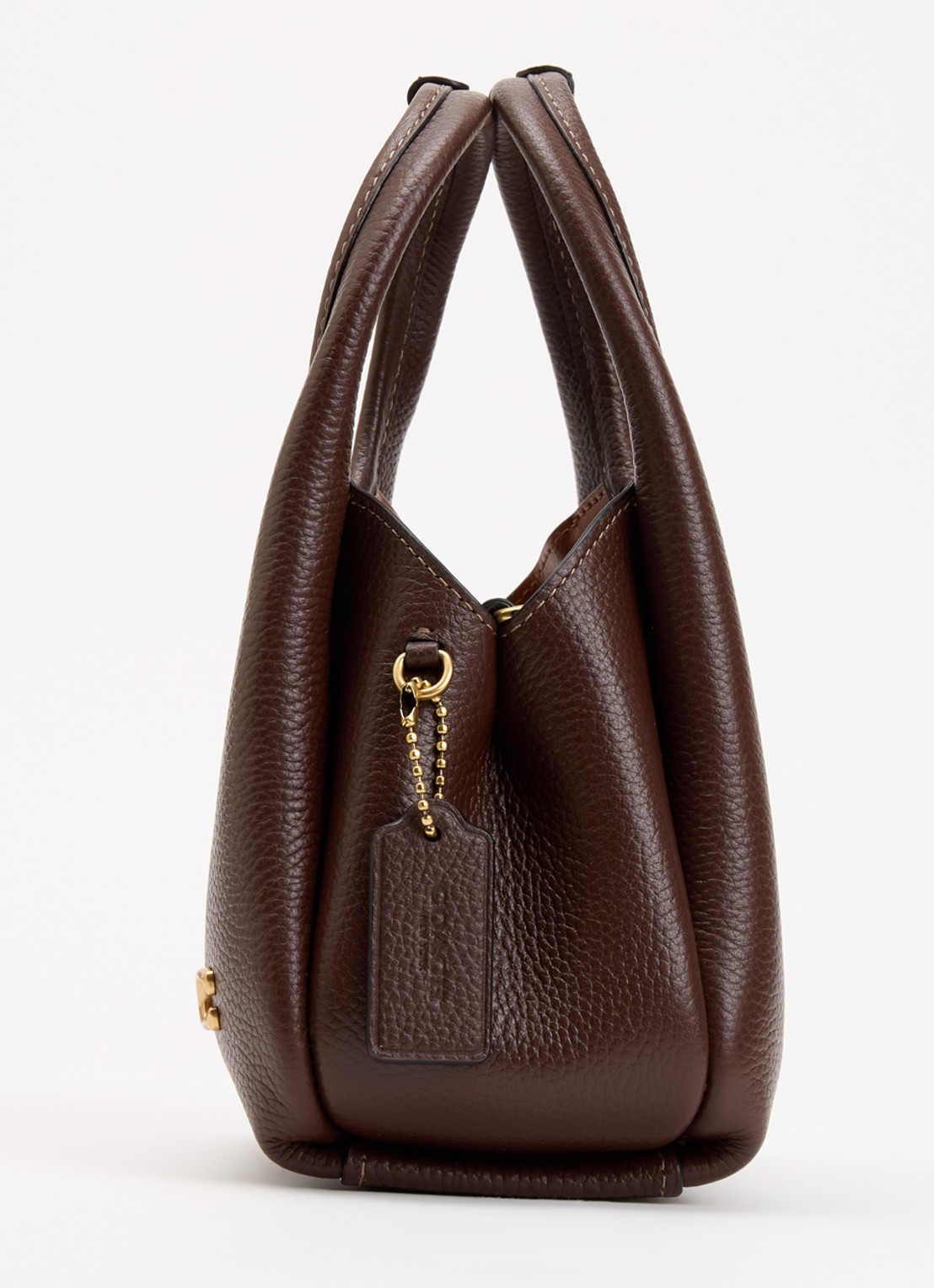 Coach Pebble handtas van leer met afneembare schouderriem - detail 6 donkerbruin